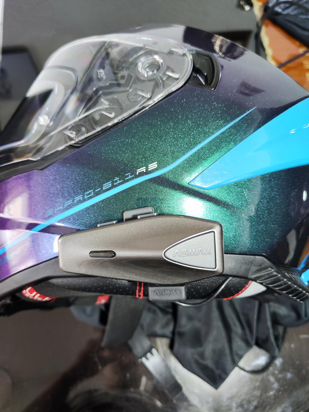 ASMAX S1 Motorcycle Bluetooth Headset with Smart Voice Control, Mesh Helmet Communication Systems, Noise Cancellation/Waterproof/FM Radio/FOTA Update, 8 Riders Intercom Fit for Snowmobile/Ski, 1 Pack customer photo 1