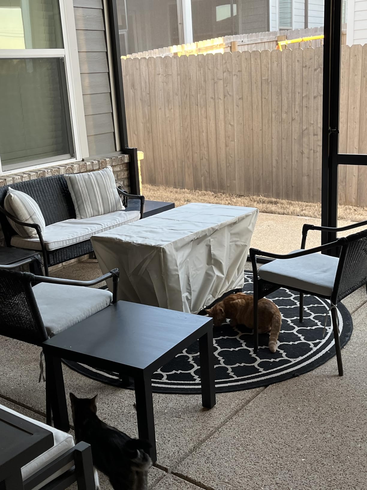 Walsunny 43 inch Outdoor Propane Fire Pit 50,000 BTU Gas Fire Pit Table with Lid, Waterproof Cover, Rectangle Gas Firepit Table for Garden/Patio, CSA Certification customer photo 2
