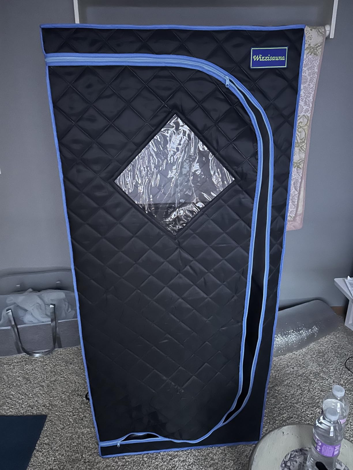 Foldable Portable Steam Sauna, Personal Sauna Tent for Home SPA with 1000w 2.2L Steamer, Folding Chair, Remote Control, Black customer photo 1