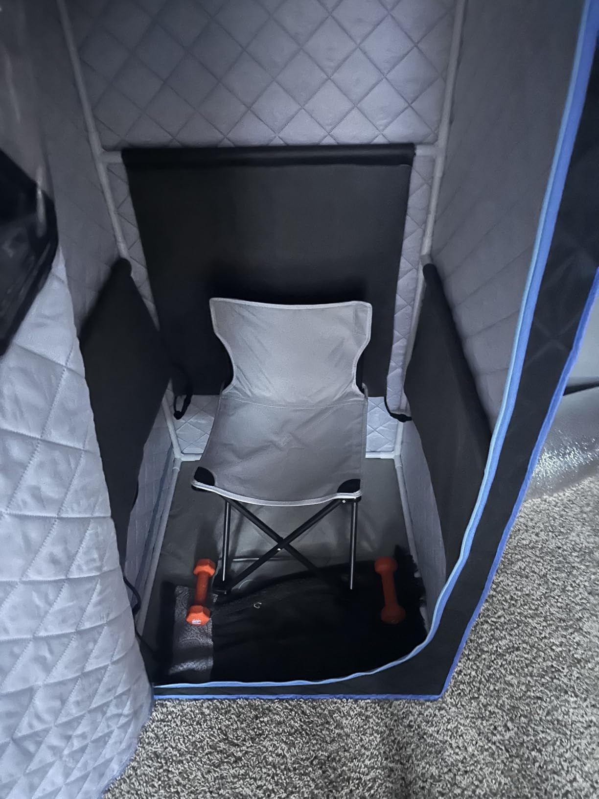 Foldable Portable Steam Sauna, Personal Sauna Tent for Home SPA with 1000w 2.2L Steamer, Folding Chair, Remote Control, Black customer photo 2