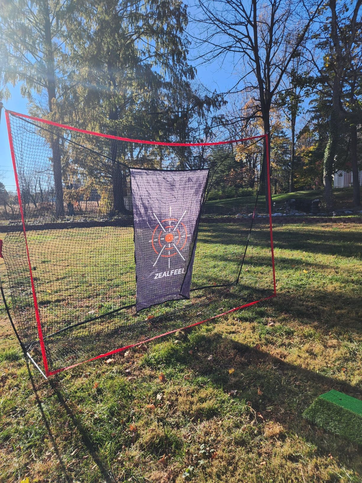 ZEALFEEL Golf Net, 10x7ft Practice Net with Chipping Net, Foldable Mat, Silk Target, 8 Tees, 6 Balls, Carry Bag customer photo 2