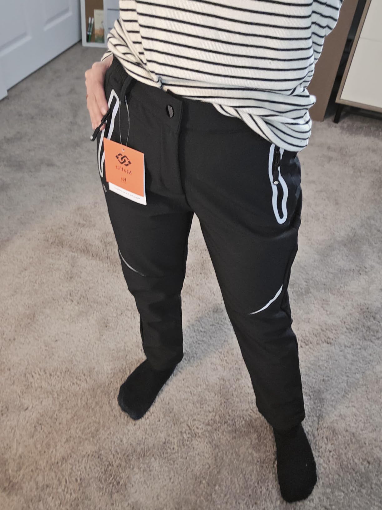 MoFiz Boys Fleece Hiking Snow Ski Pants Kids Winter Waterproof Warm Outdoor Pants with Zippered Pocket customer photo 1