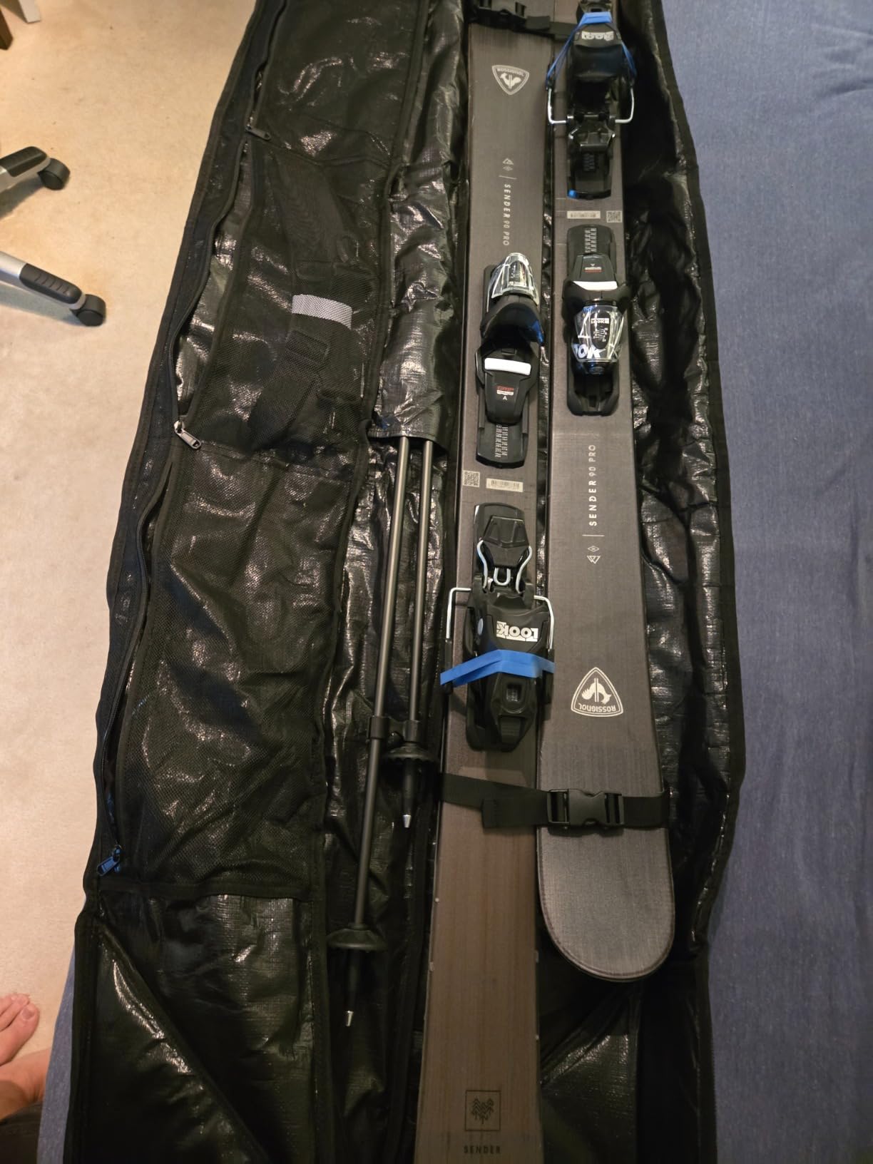 OutdoorMaster Ski Bag with Hard Shell On Both Ends, Ski Bags for Air Travel, Ski Case with Pockets and Removable Shoulder Straps - Up to 185cm Ski Boards customer photo 2