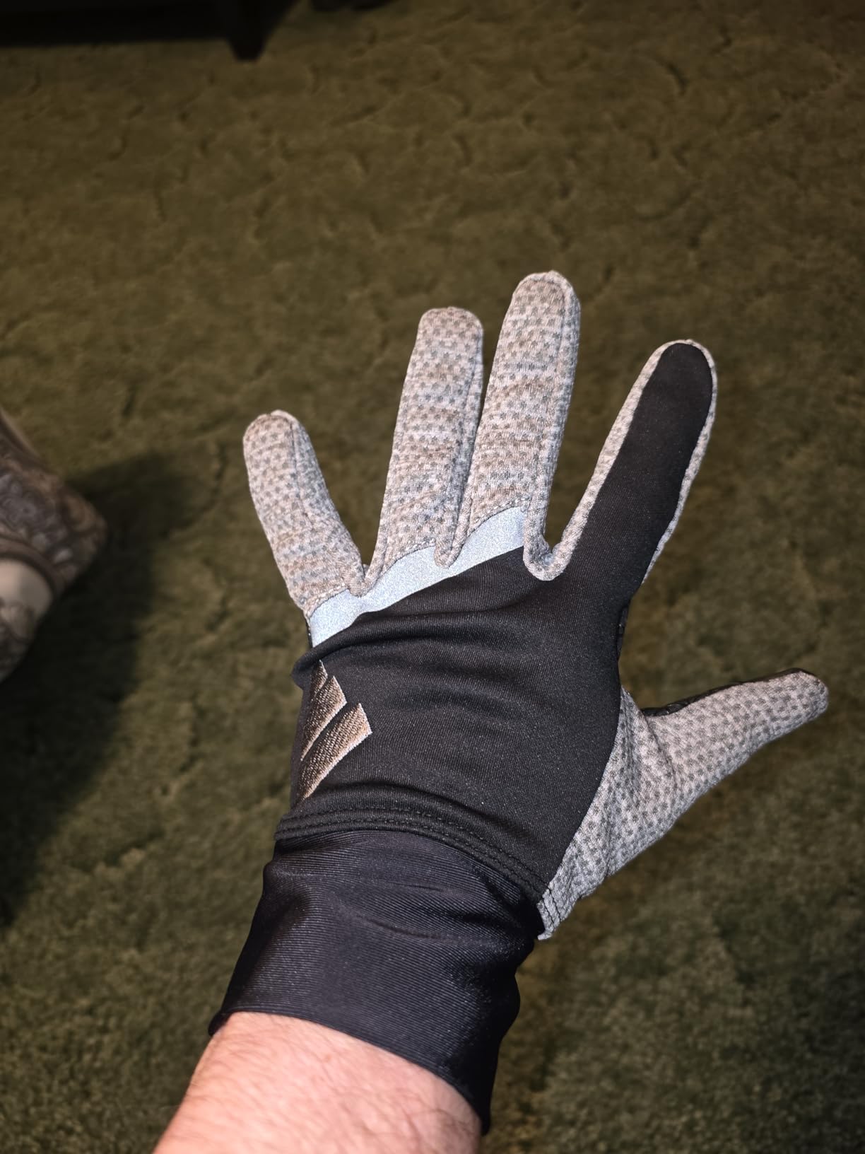 adidas Winter Performance VELOCITY Running Reflective Gloves, Black/Gray customer photo 2