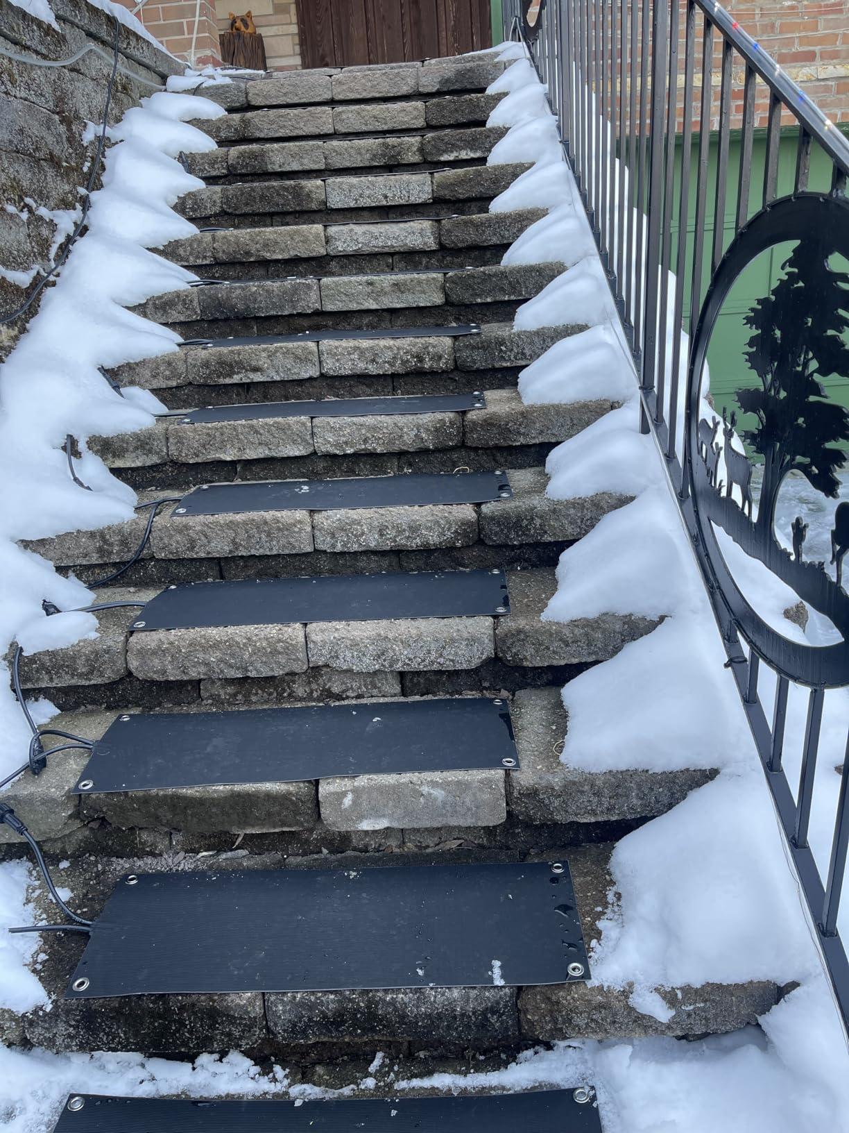 mestyl Heated Snow Melting Mats Outdoor, 10 x 30 Inch Heated Outdoor Mats, Snow and Ice Melting Mats No-Slip Winter Outdoor Heated Mats for Stair, Walkway, Steps, Sidewalks, Decks, Driveway, 5Pcs customer photo 1