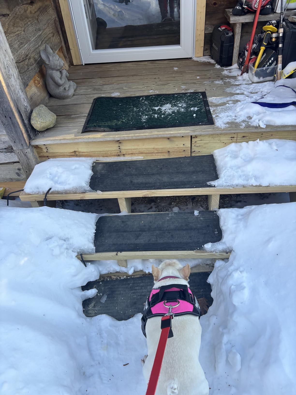 Snow Melting Mats, Heated Outdoor Mats for Walkways, Electric Snow Melting Mats for Decks and Sidewalks, Trusted No-Slip Snow and Ice Melt Heated Sidewalk Mat (10 x 30) 3PCS customer photo 1