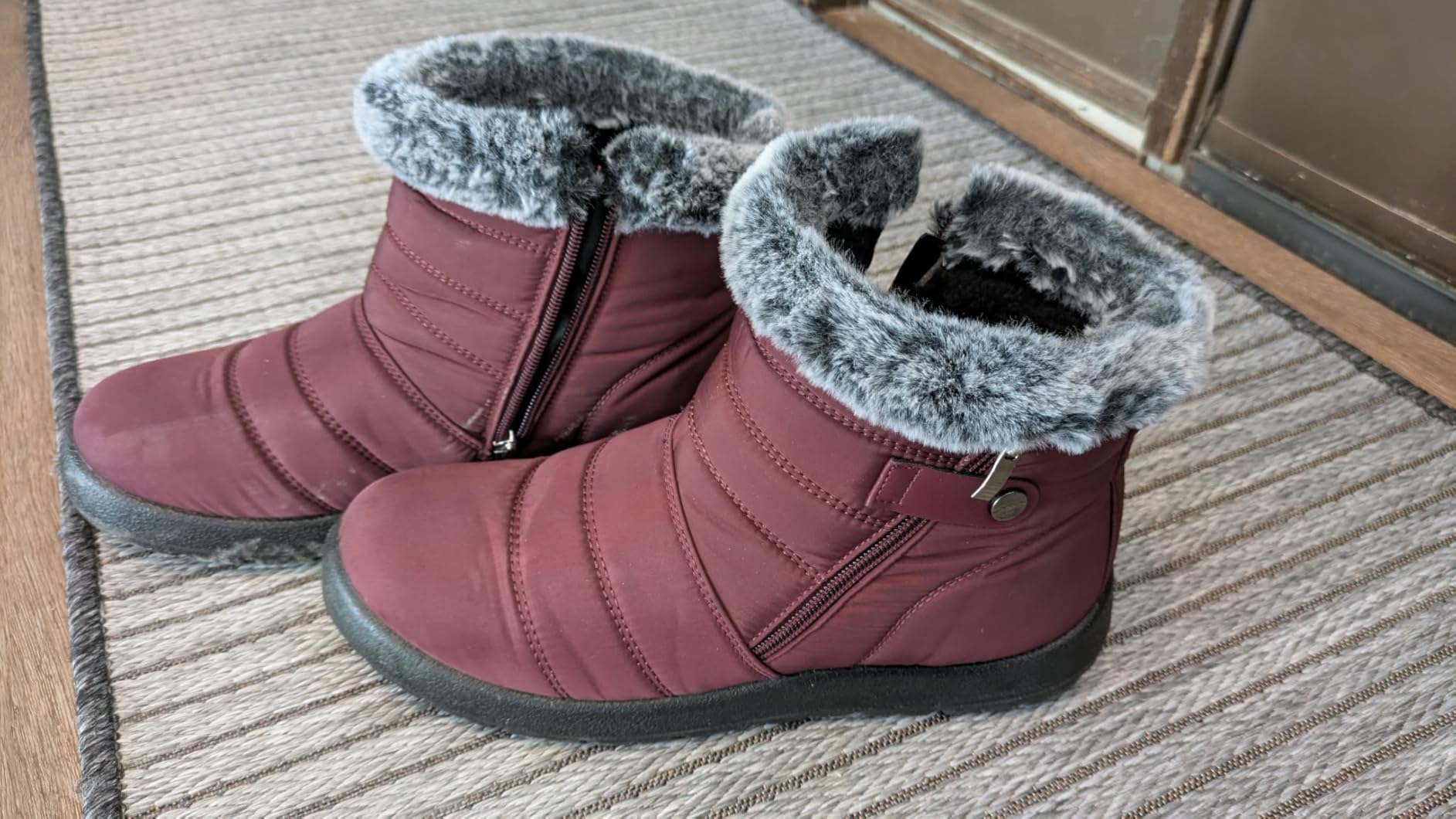 Women Winter Snow Boots: Black Waterproof Walking Booties Non Slip Fur Lined Warm Outdoor Ankle Short Boot customer photo 1