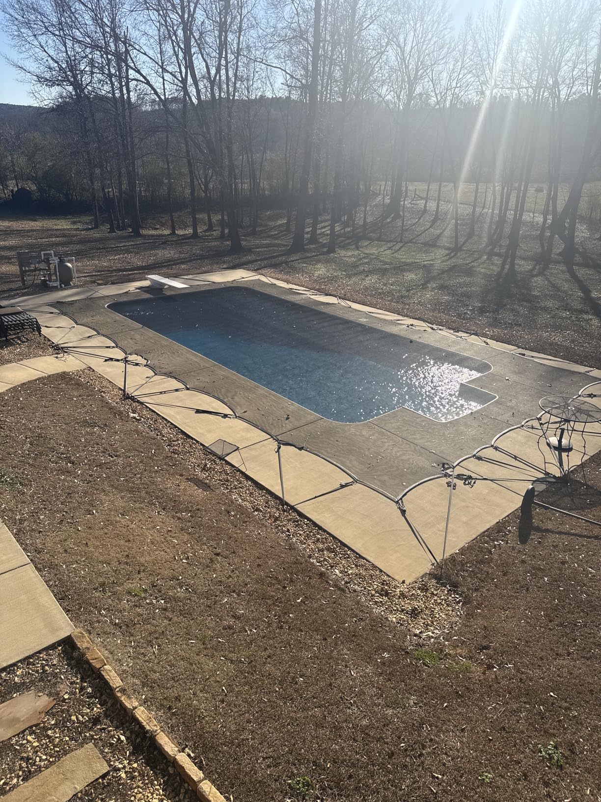 Leaf Cover for Above Ground Pool, Durable Black Mesh Swimming Pool Leaf Net Cover with Winch & Cable for Leaves and Debris for 18 Ft Round Pools (Black, 18 Ft) customer photo 1