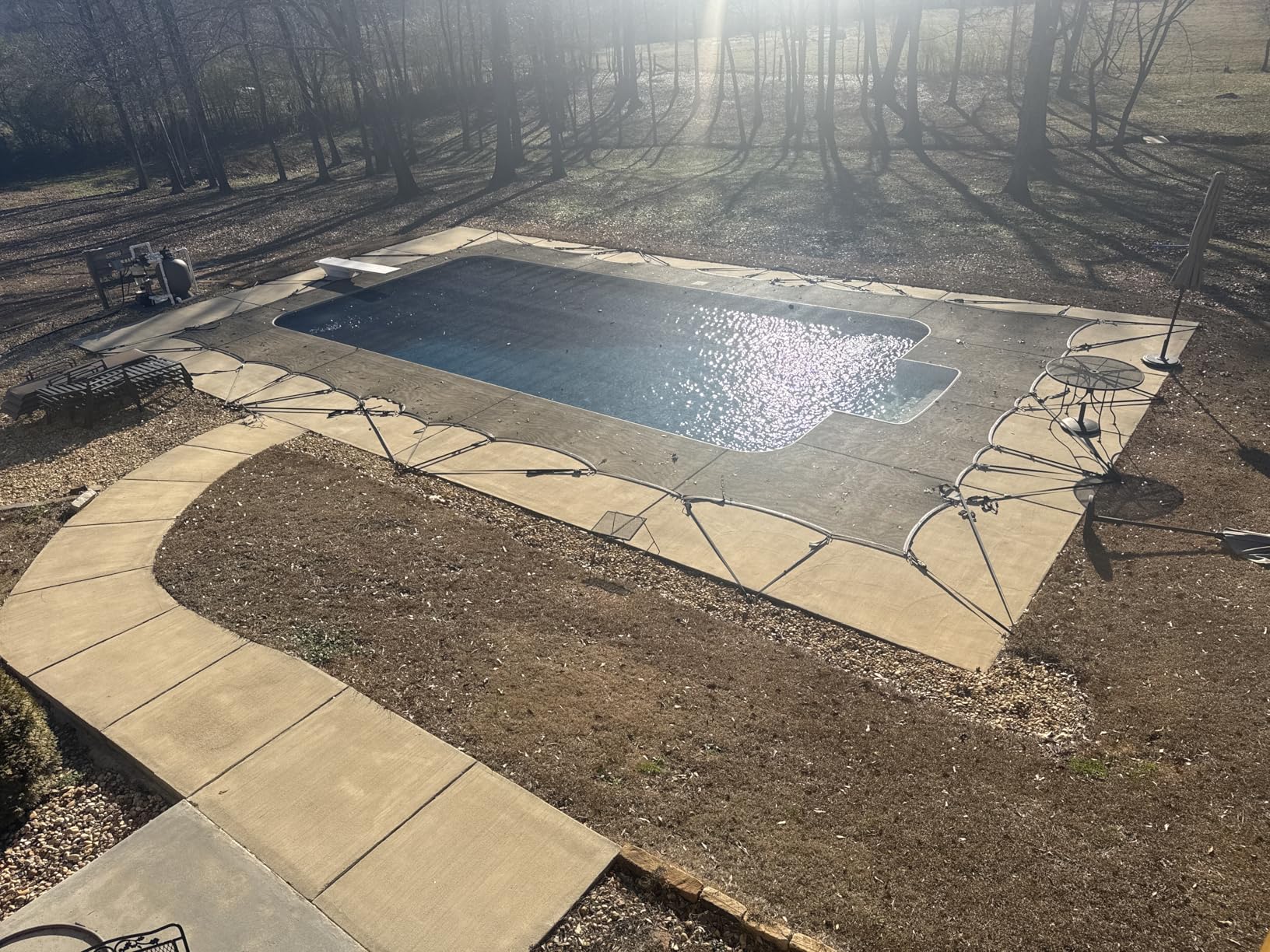 Leaf Cover for Above Ground Pool, Durable Black Mesh Swimming Pool Leaf Net Cover with Winch & Cable for Leaves and Debris for 18 Ft Round Pools (Black, 18 Ft) customer photo 2