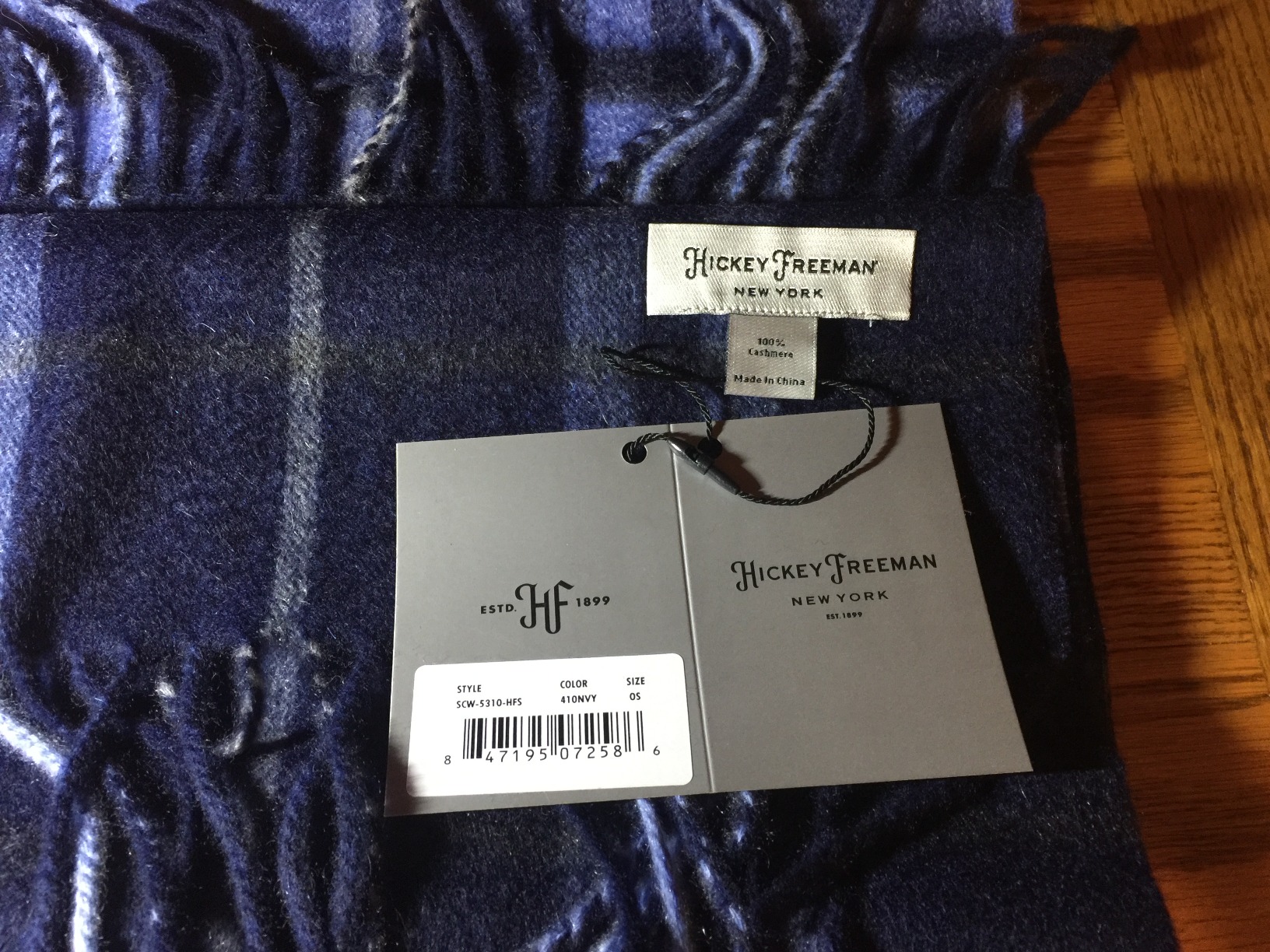Hickey Freeman Patterned 100% Cashmere Scarf for Men - Ultra-Soft Men's Winter Scarves, 66-Inches x 12-Inches customer photo 1