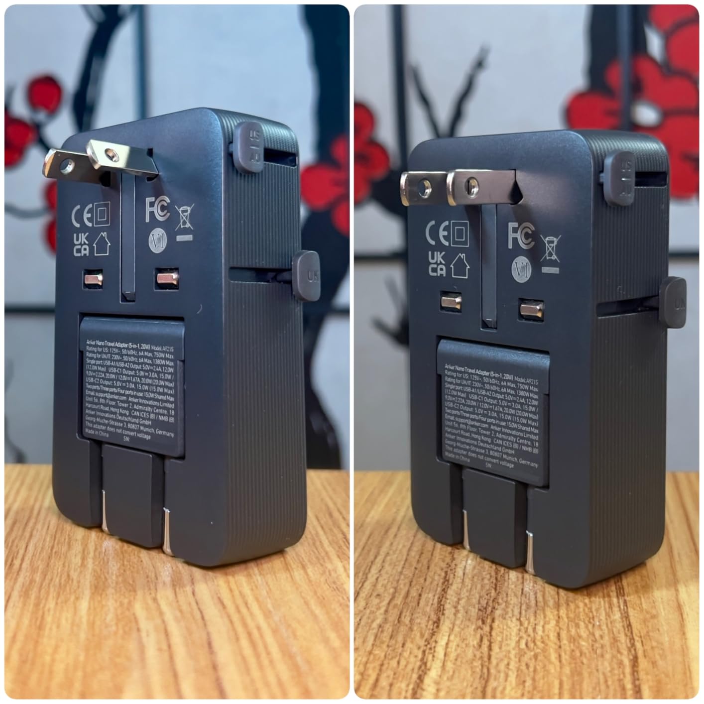 Anker Nano Travel Adapter, 5-Port Power Adapter with 1x 2-Pin AC, 2 USB A, 2 USB C for 20W, Smart Temperature Control, Works in 200+ Countries, Not a Voltage Converter, Travel Essentials (1-Pack) customer photo 2