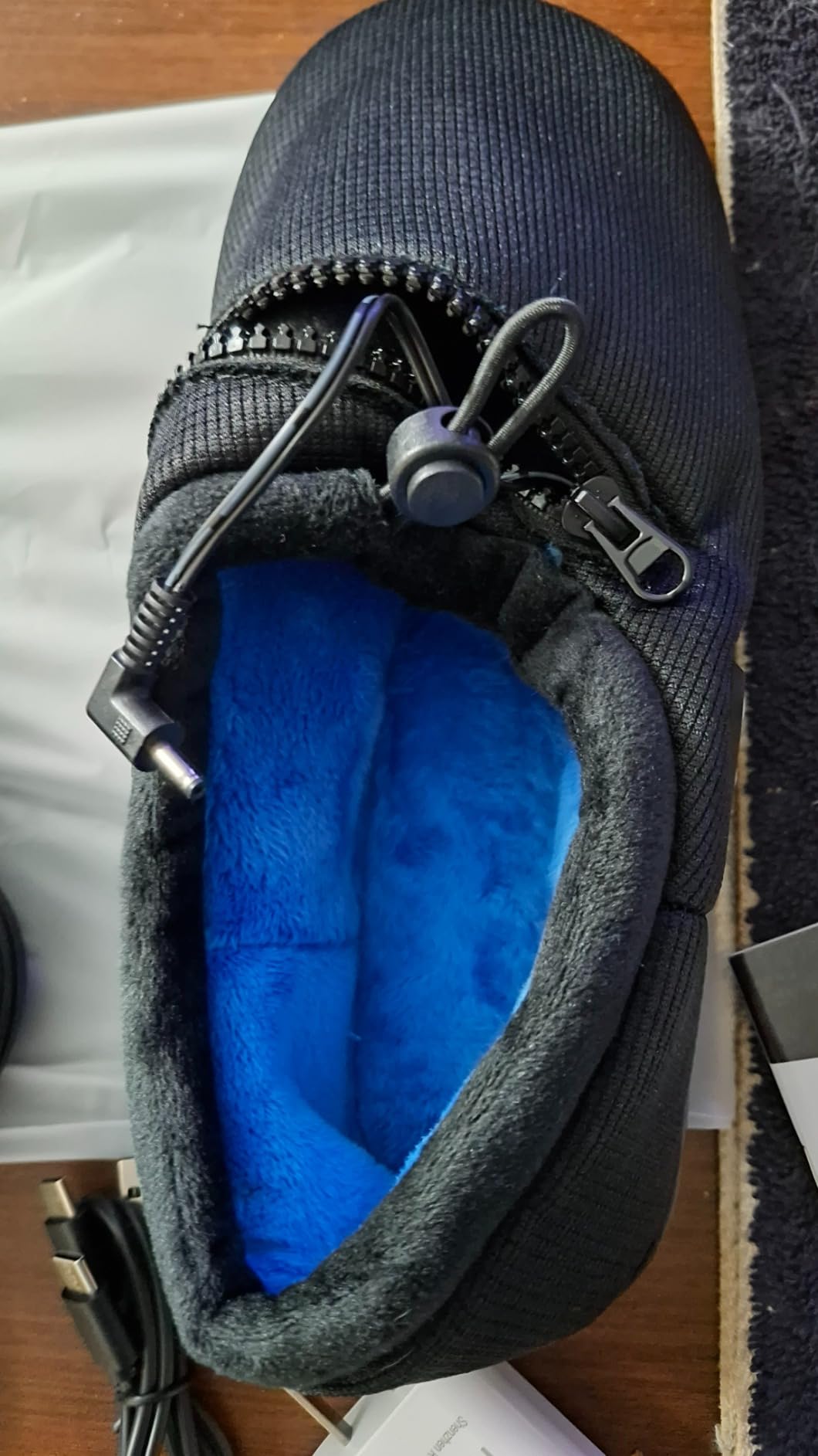 Heated Slippers, 7.4 V Foot Warmer with Independent Switches Electric Slippers with 3000mAh Rechargeable Battery Heated Shoes to Keep Feet Warm customer photo 2