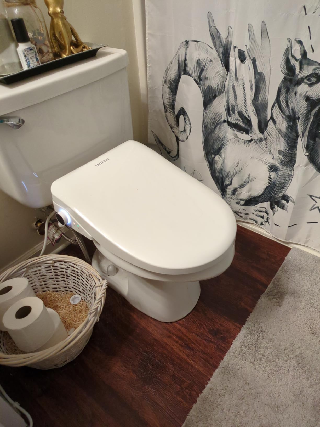 Tadashi Bidet Toilet Seat Elongated, Heated Toilet Seat, Instant Warm Water and Dryer, Feminine and Rear Wash, Self-Clean Nozzle, Slow Close Lid, Child/ECO/Silent Mode customer photo 1