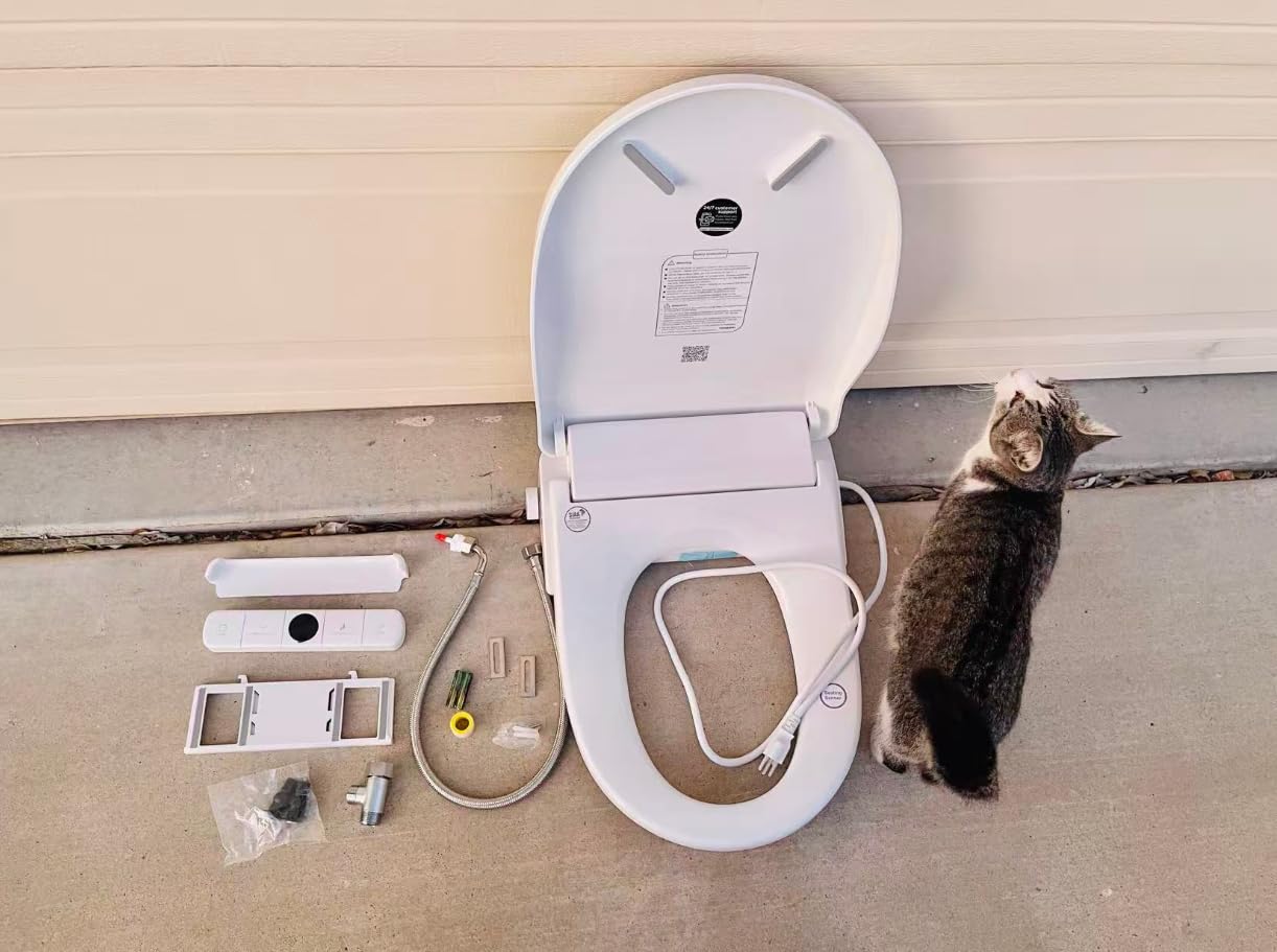 Tadashi Bidet Toilet Seat Elongated, Heated Toilet Seat, Instant Warm Water and Dryer, Feminine and Rear Wash, Self-Clean Nozzle, Slow Close Lid, Child/ECO/Silent Mode customer photo 2