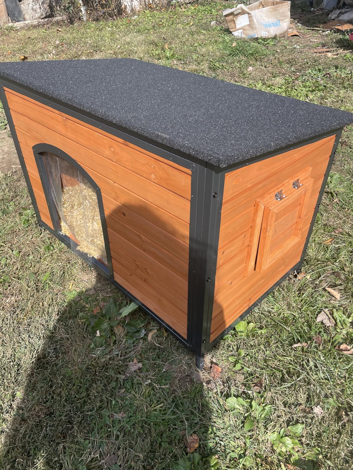 FunXplore 6-Side Insulated Outdoor Dog House, Heavy Duty XXL Dog Kennel with Chew-Proof Iron Frame & Openable Roof, Weatherproof Wood Shelter for Extra Large Dogs customer photo 1