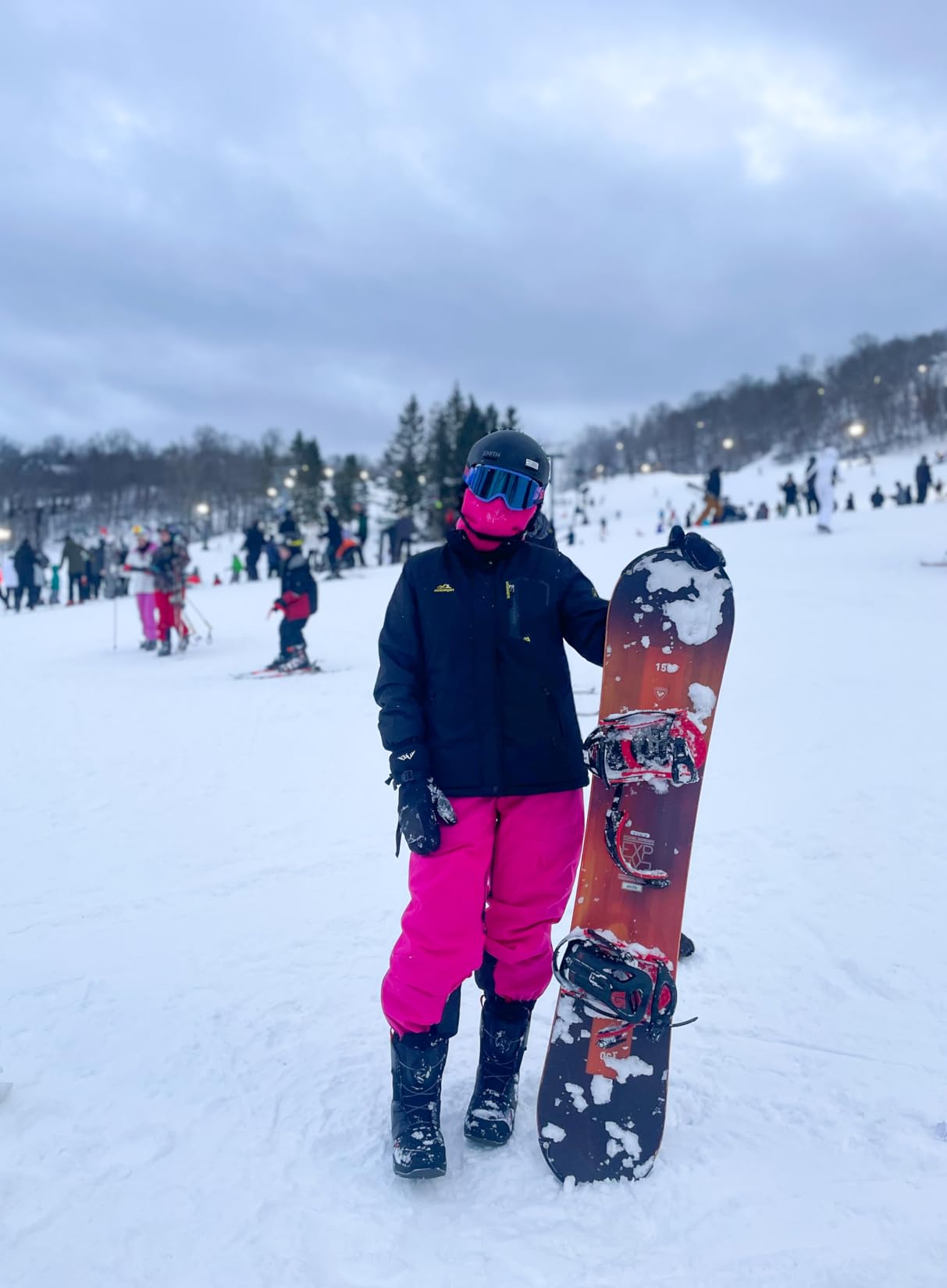 GSOU SNOW Womens Baggy Snowboard Pants Ski Bibs Snow Loose Overalls Waterproof Windproof Insulated Warm customer photo 1