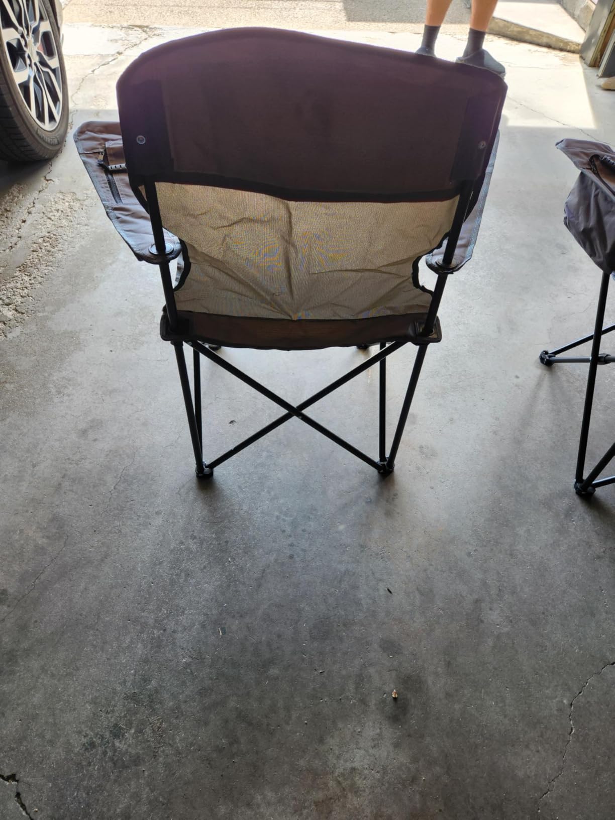 ALPHA CAMP Camping Chairs 350LBS Capacity, Heavy Duty Folding Chair with 4-Can Cooler Bag, Portable Outdoor Chair with Cup Holder for Adults, Collapsible for Tailgating, Beach, Fishing customer photo 1