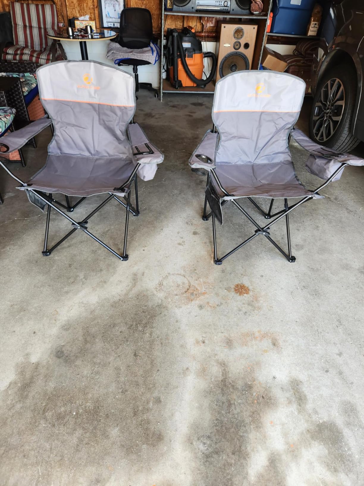 ALPHA CAMP Camping Chairs 350LBS Capacity, Heavy Duty Folding Chair with 4-Can Cooler Bag, Portable Outdoor Chair with Cup Holder for Adults, Collapsible for Tailgating, Beach, Fishing customer photo 2