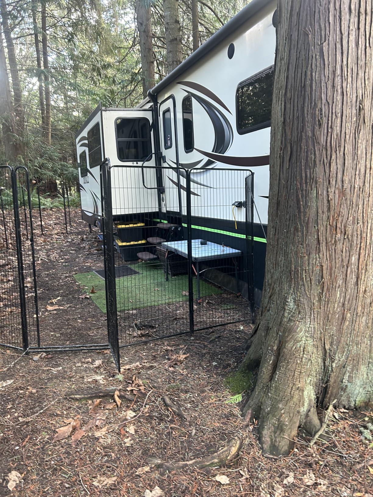 RV Skirting for Travel Trailers & 5th Wheels, Easy Installation RV Skirt for Mobile Home Exterior, All Weather Waterproof Windproof Cold Weather Cover (Black, 2.6 x 85.30 ft) customer photo 1