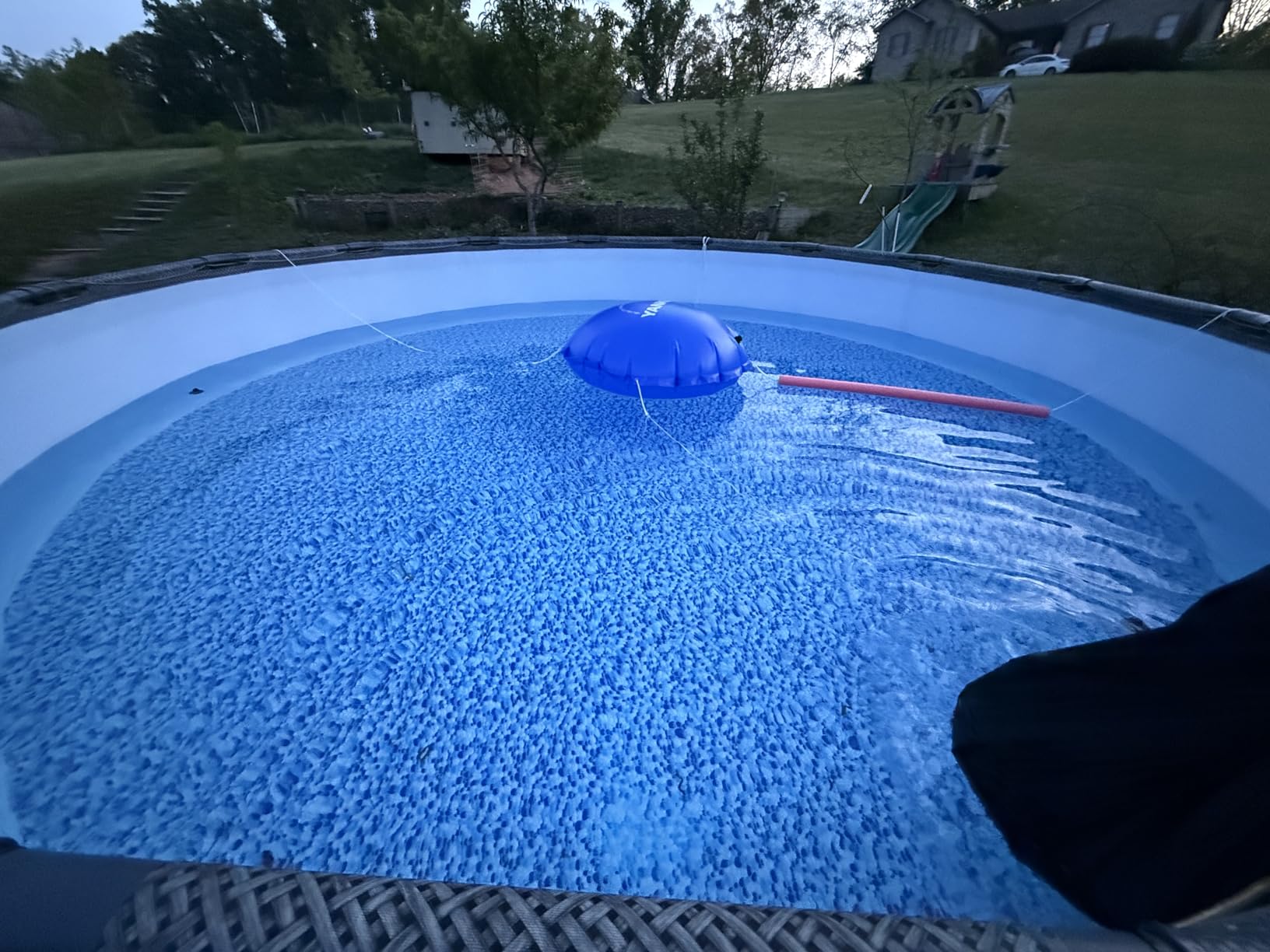 QH.HOME 18ft Round Pool Cover, Ultimate Windproof & Tear-Resistant Fabric, Snug Fit with Patented Ratchet & Weight Rings, Solar Pool Cover for Above Ground Pools customer photo 2