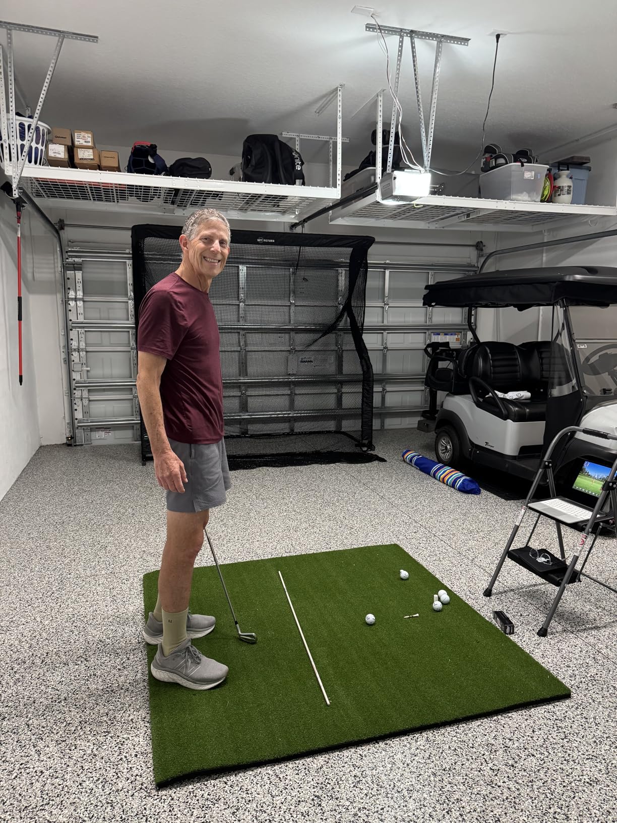 Bearwill Golf Mat 31mm, 5x4ft/5x5ft Elite Golf Hitting Mats for Practice Outdoor Indoor, High-Elasticity Artificial Turf Mat for Garage Simulator Chipping Driving Training customer photo 2