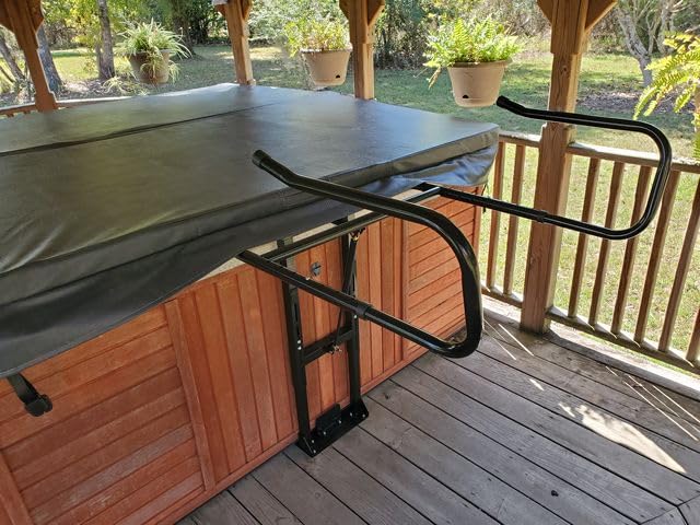 TOCRETOARE Hot Tub Cover Lift, Spa Cover Lifts Heavy Duty Cover Hydraulic Lifter Universal Assist Hot Tub Cover Lifter Removal System Reinforced Brackets Easy Assemble Fits Various Spas & Hot Tubs customer photo 1