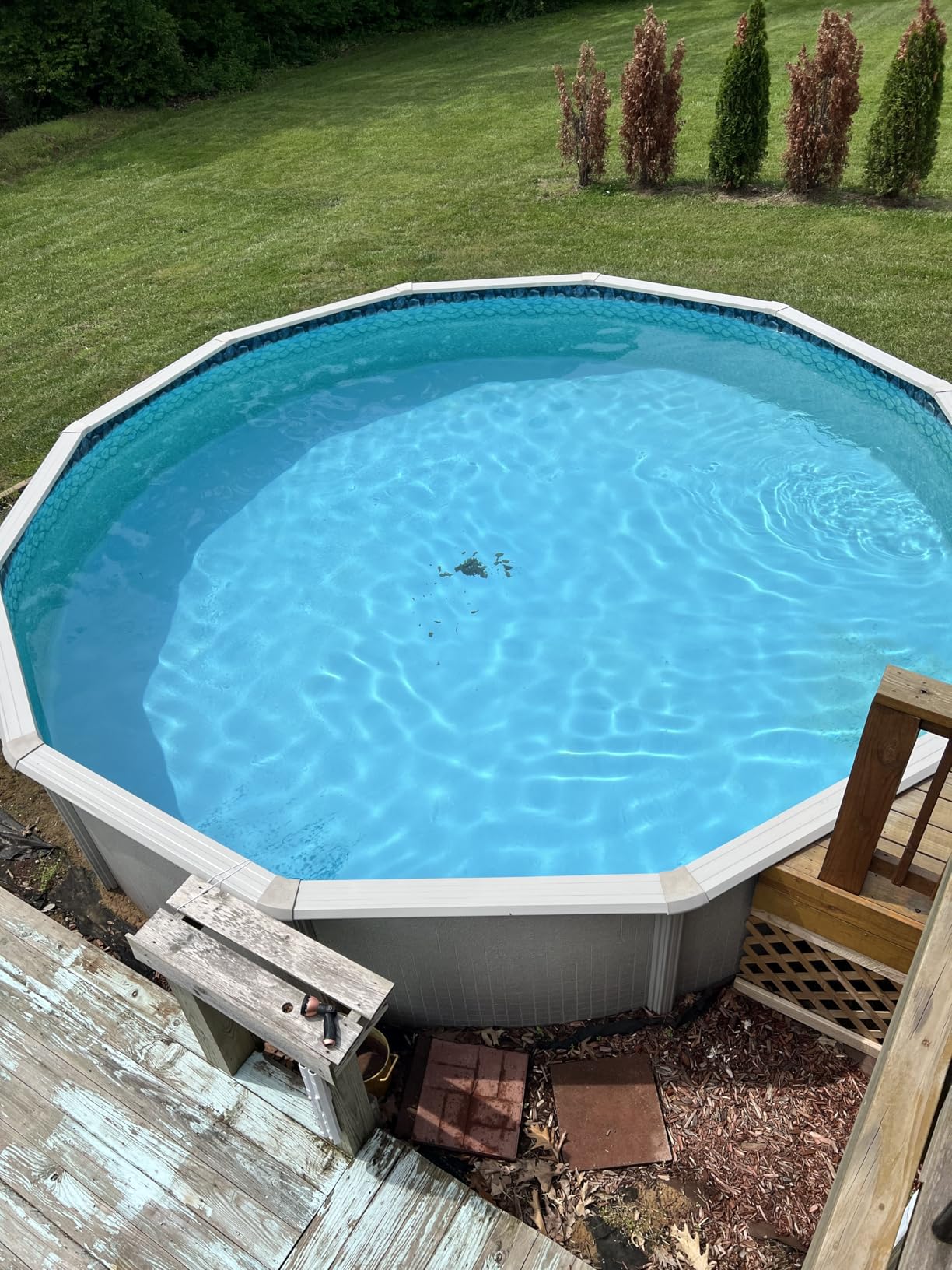 UIRWAY 500D Pool Cover 18FT Round [2026 Upgraded Heavy Duty Fabric] Solar Pool Covers for Above Ground Pools, Windproof Gel-Coated Tarp Straps, UV Protection customer photo 1