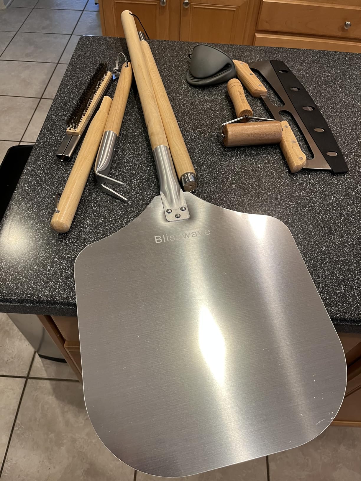 7PCS Pizza Oven Accessories Kit - Premium Pizza Making Tools Set for Home & Outdoor Ovens - Includes Pizza Peel, Oven Brush, Bubble Popper Turner, Rocker Cutter, Dough Roller & Scraper customer photo 1