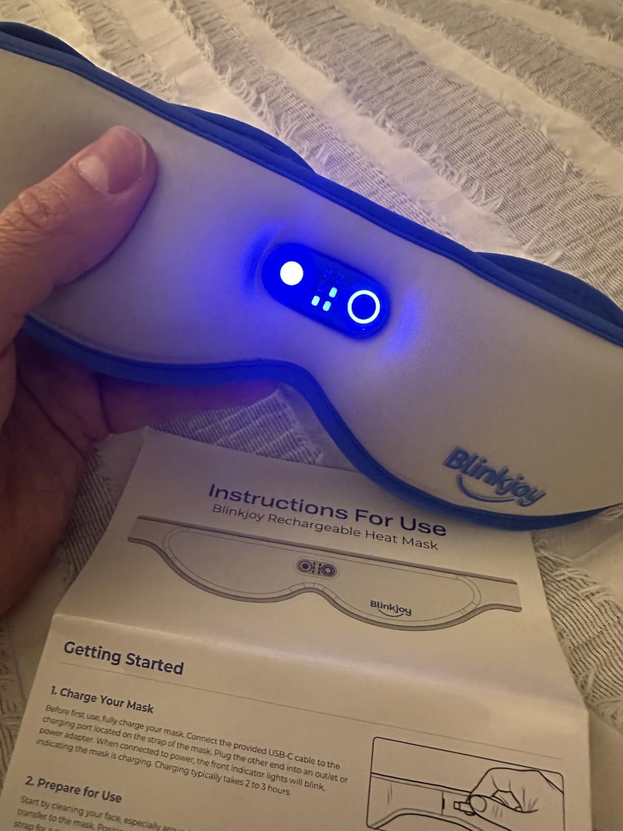 Blinkjoy Rechargeable Heated Eye Mask for Dry Eyes - Cordless Warm Compress for MGD, Styes & Eye Strain - Optometrist Recommended for Dry Eye Relief customer photo 2