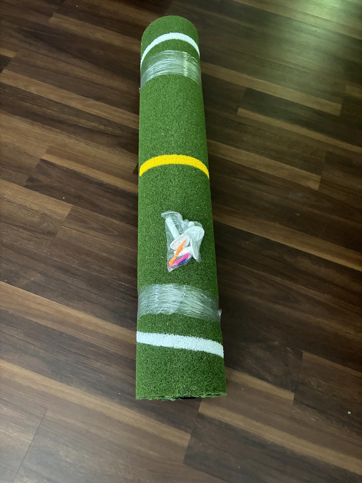Golf Mat with Dual Turf | 5x4ft Golf Hitting Mat with Standing Guide-Line & Swing Path Line, Practice Mats for Indoor or Outdoor Use, Ideal Gifts for Men Dad customer photo 1