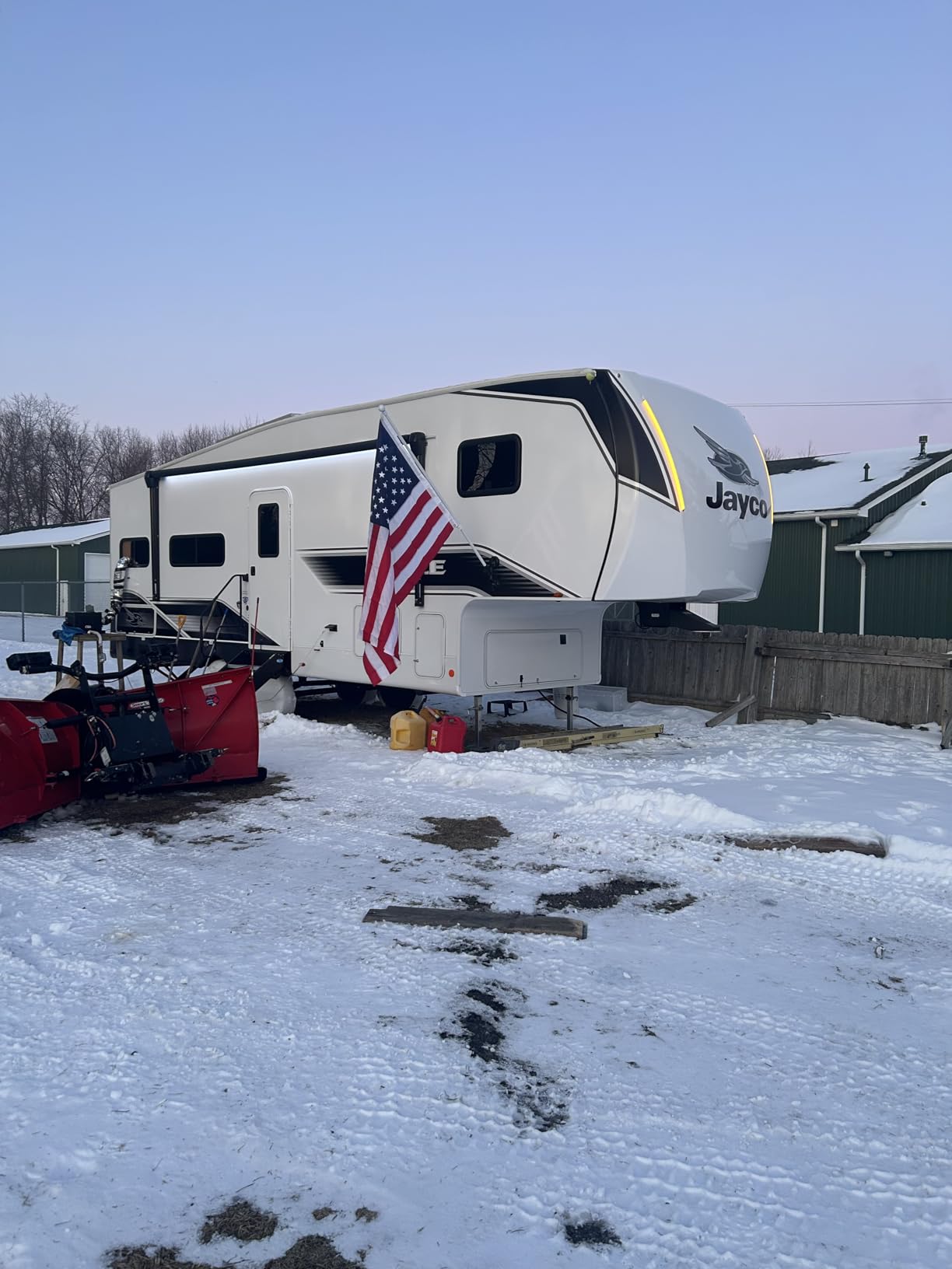 RV Skirting for Winter, Heavy Duty Travel Trailer Skirt with Lock Cable, Windproof, Waterproof & UV Resistant Camper Skirt for Mid 5th Wheel & Large Travel Trailer (85.3x2.6 ft) customer photo 1