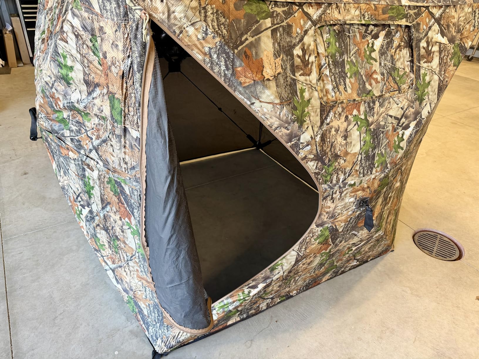HUNTSEN Hunting Blind 270 Degree See Through Ground Blind, 2-3 & 3-4 Person Pop Up Deer Blind, 300D Reinforced Portable customer photo 1