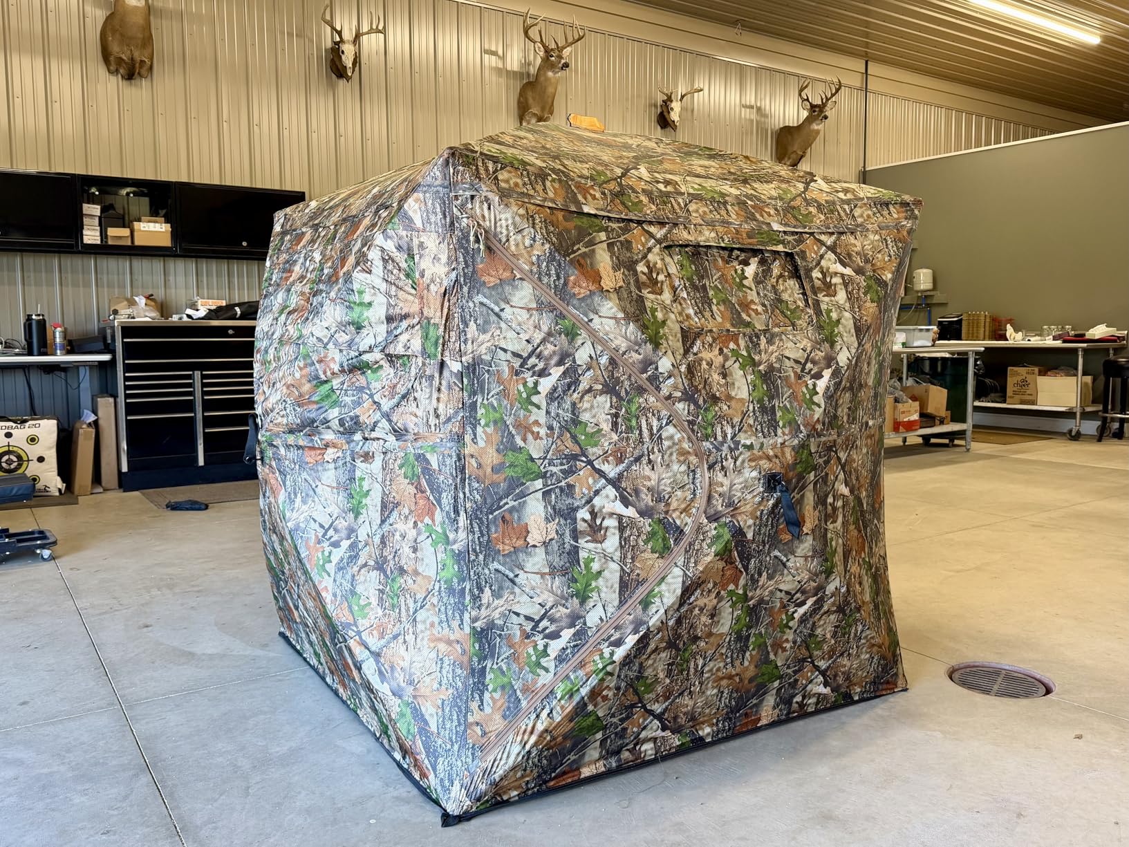 HUNTSEN Hunting Blind 270 Degree See Through Ground Blind, 2-3 & 3-4 Person Pop Up Deer Blind, 300D Reinforced Portable customer photo 2