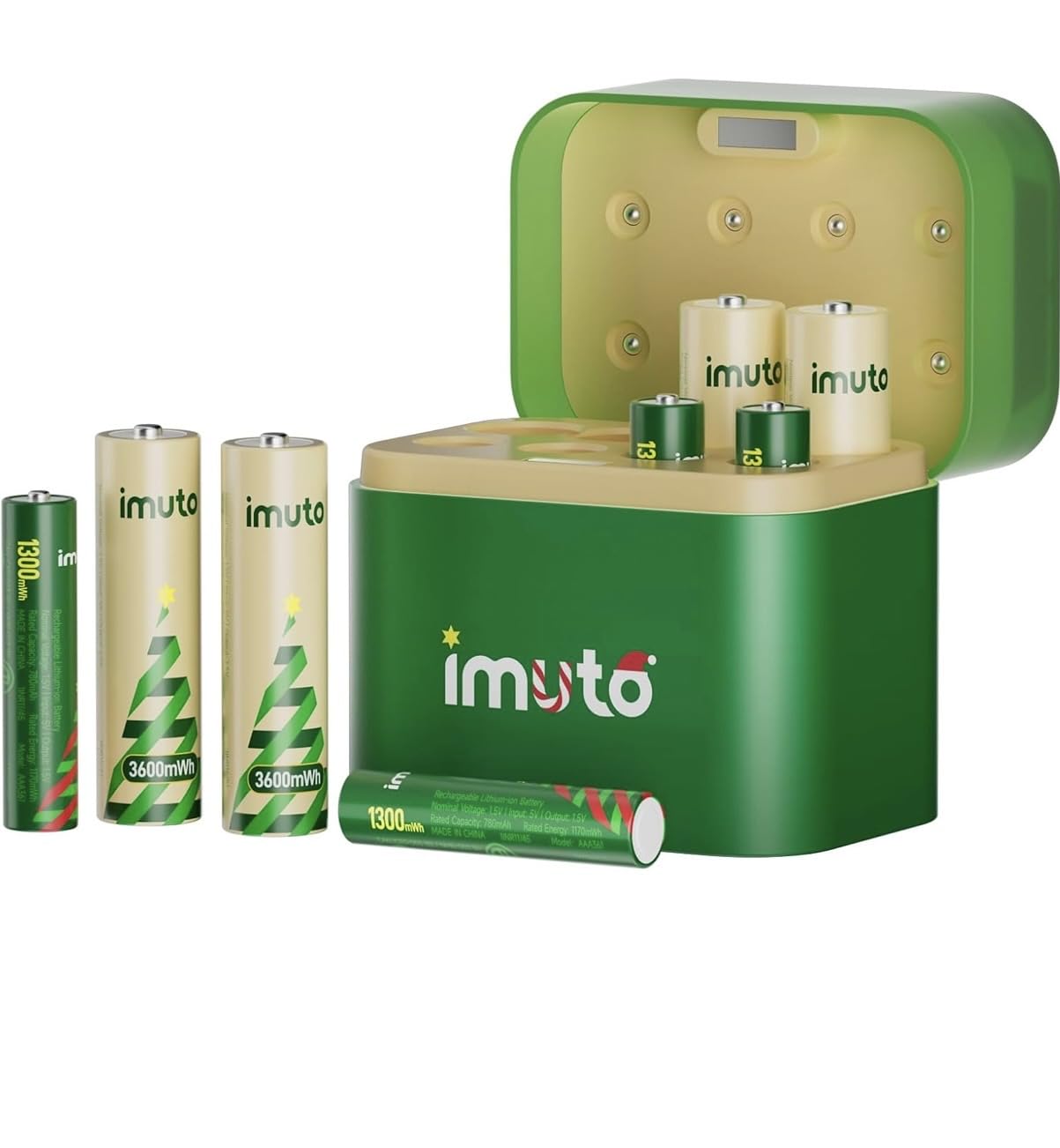imuto Rechargeable AA Batteries Lithium 1.5V Constant Output, 2500mWh 8-Pack, 1600 Cycles, Wide Temp -40F to 140F, Leak-Proof CBPI, Ideal for Gaming Controllers, Cameras, Toys customer photo 2