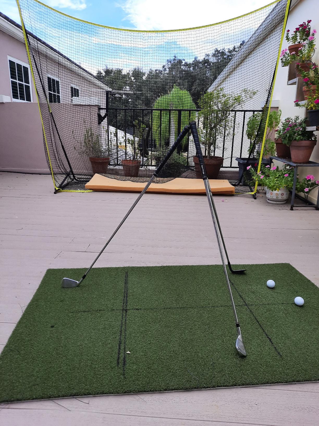 PodiuMax Golf Net, 10x7ft Golf Practice Net with Noise Reduce Silk Target Driving Real Balls, Hitting Nets for Backyard Garage, Improve Chipping Putting Pitching customer photo 2