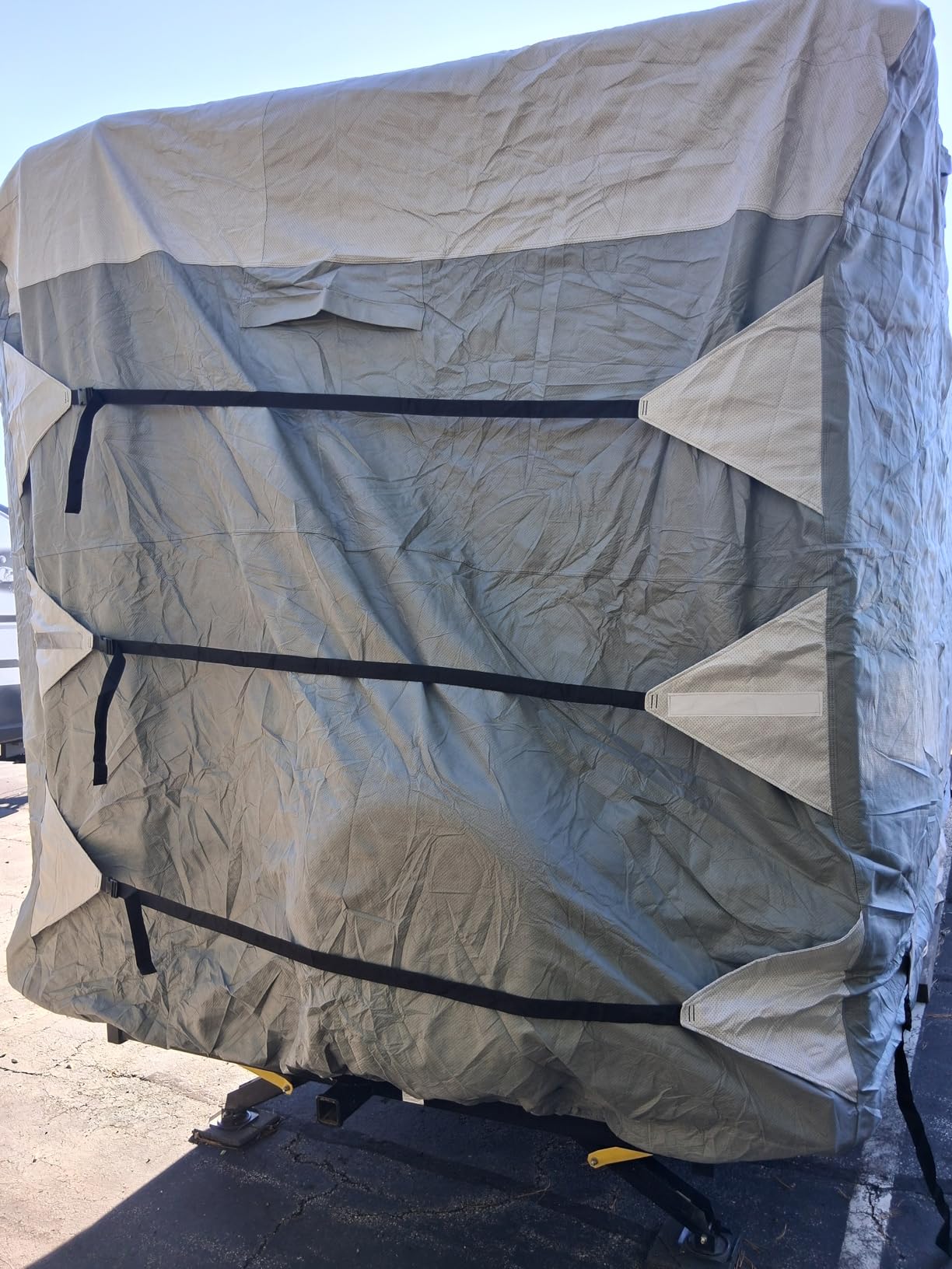 KING BIRD RV Cover, Heavy Duty Snow Protection, Fits 30-33ft Travel Trailers Campers, with Adhesive Repair Patches,Windproof Straps&Tire Covers customer photo 2
