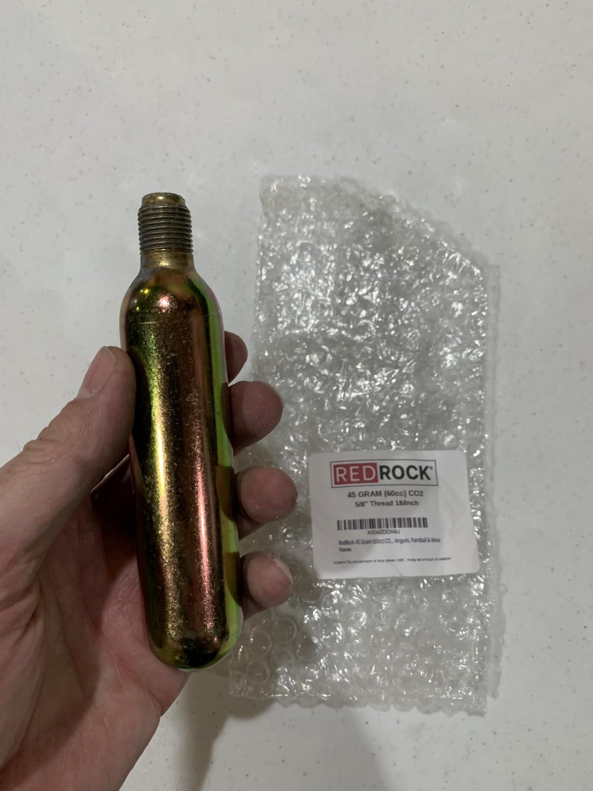 RedRock 45 Gram (60cc) CO2 Cartridge - Threaded 5/8-18 UNF CO2 Canister for Inflatable Life Jackets, Airbag Vests customer photo 1