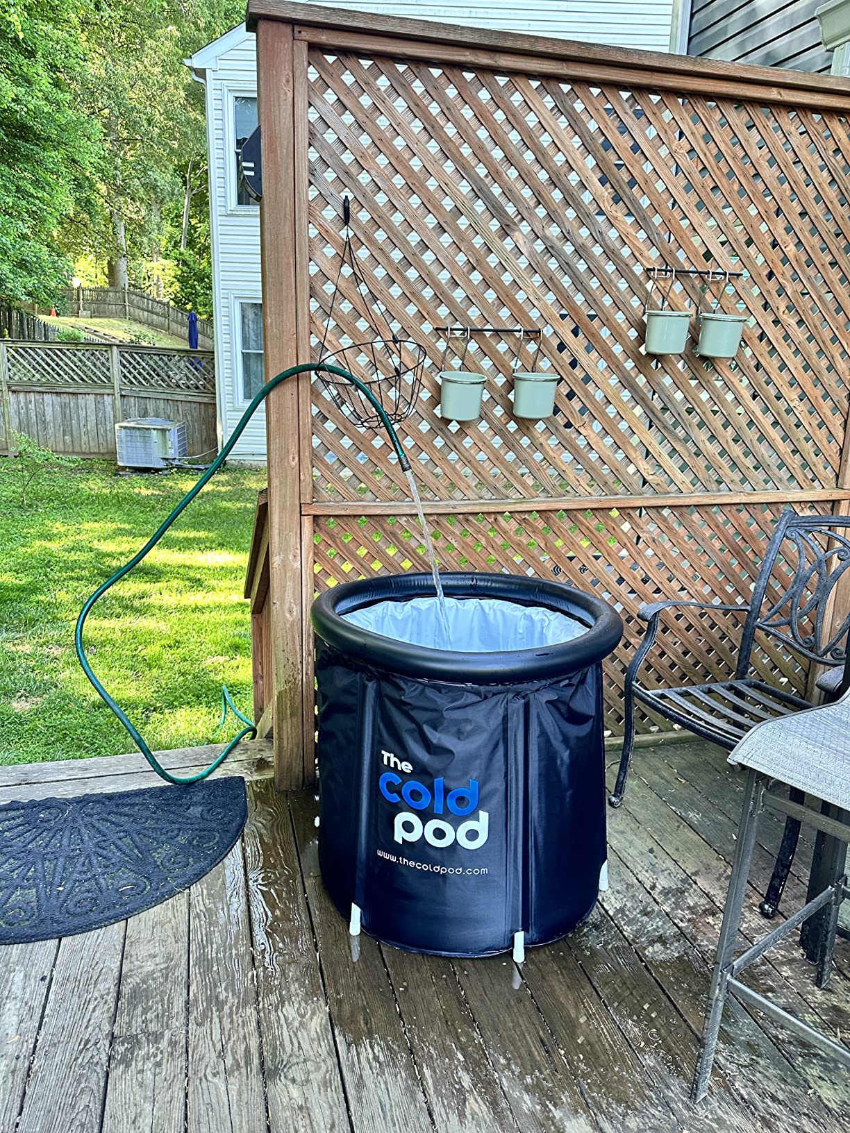 The Cold Pod Cold Plunge Tub: 85 Gal Round Tub with Full-Wrap UV-Reflective Insulation Cover Bundle for Indoor & Outdoors Use - Portable Ice Bath Tub for Athletes & Crossfitters & Wim Hof Enthusiasts customer photo 1