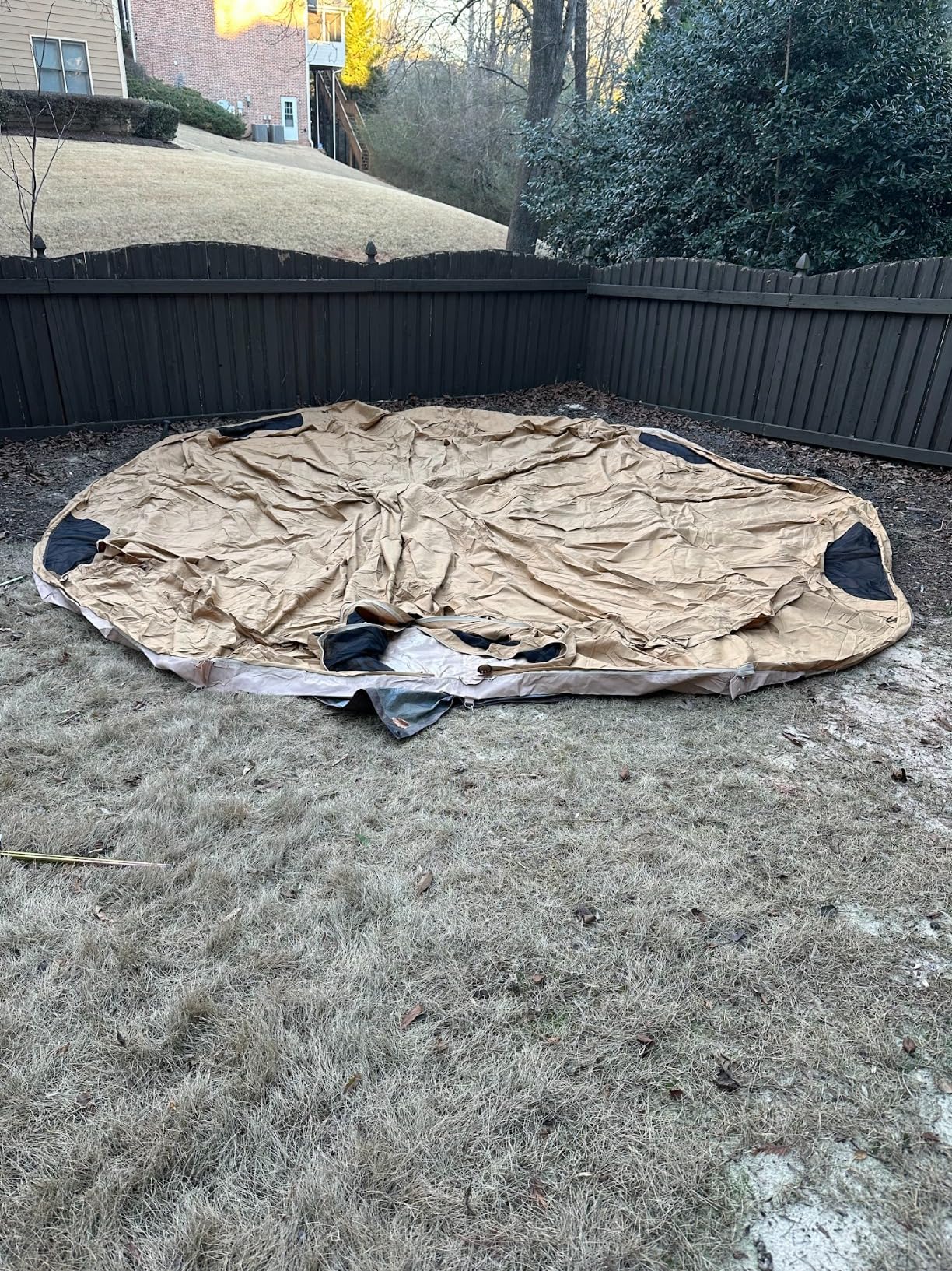 Canvas Bell Tent, Yurt with Stove Jack, Waterproof and Breathable Glamping Wall Tent, Detachable Groundsheet for Camping Party customer photo 1