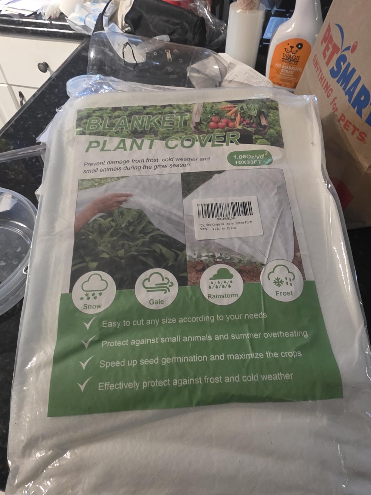 AlpineReach Plant Covers Frost & Sun Protection 10 x 50 ft - Thick 1.2 oz/yd² Freeze Blanket to Low 28°F Temperatures Floating Row, Garden Fabric Material, Protect in Winter Cold, Gardening Down customer photo 1