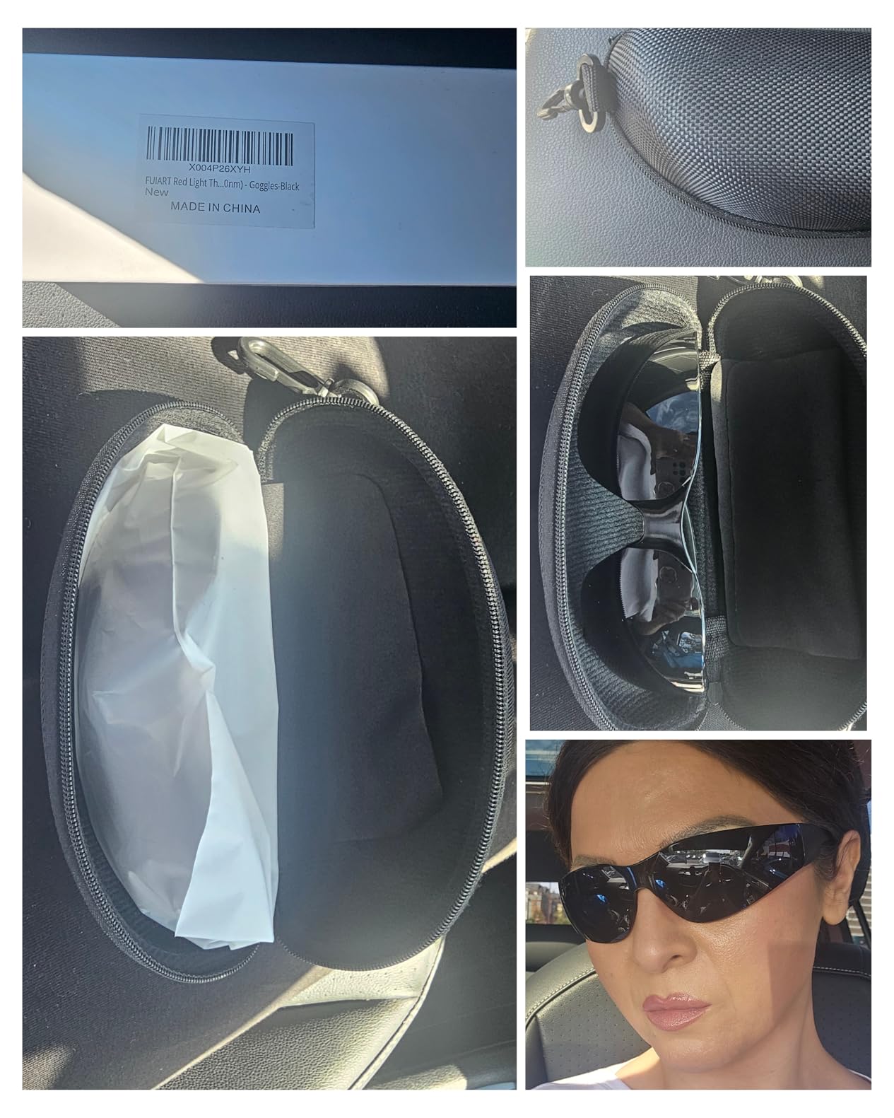 Red Light Therapy Glasses, Eyes Protection for Tanning Goggles, IPL Glasses 600-900nm Laser Cosmetology Operator Eye Protection with Case (Black) customer photo 2