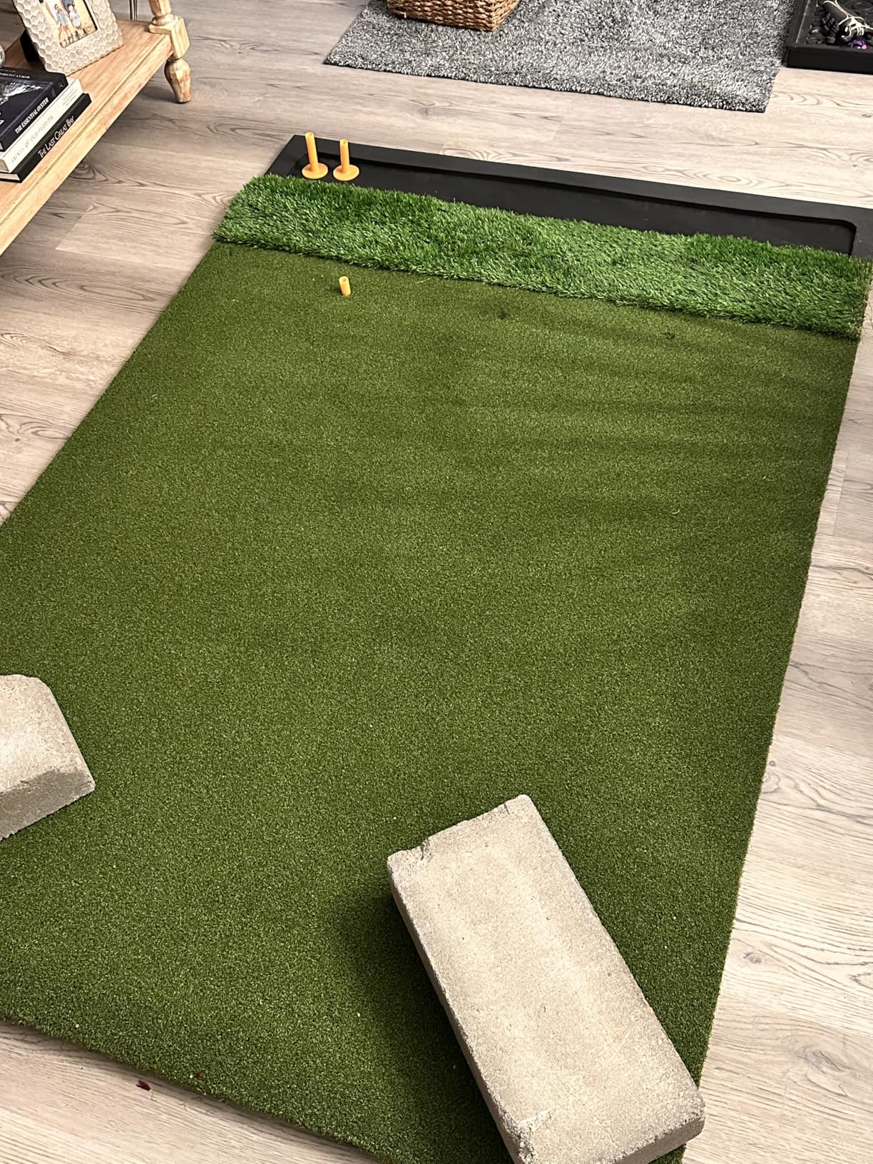 Golf Hitting Mat with Ball Tray 5x4ft - 6x4ft Dual-Turf Practice Mat for Indoor & Outdoor Use Golf Training Mat with Rubber Tee Holes, Suitable for Swing Driving & Chipping customer photo 1