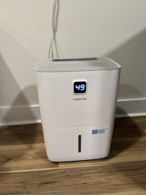 Kesnos 2,500 Sq. Ft. Energy Star 2025 Dehumidifier for Home & Basement, Ideal for Bedroom with Ultra Quiet 36 dB, 0.39-Gallon Water Tank with Drain Hose, 4 Pre-Set Modes, Auto Defrost, Timer customer photo 2