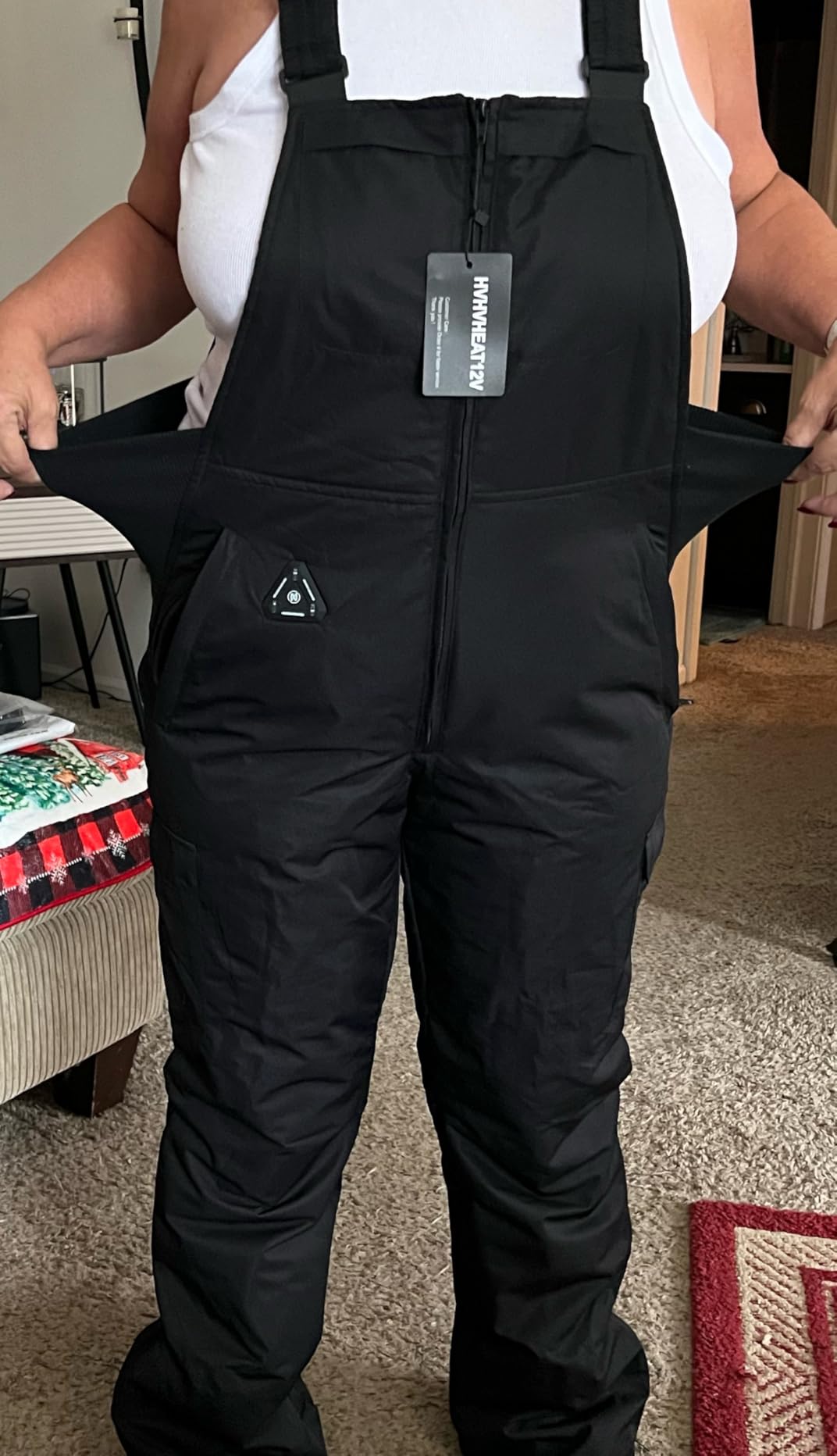 12V 20000mAh Women Heated Pants Overalls - Ski Winter Snow Overalls, with Battery and Light-Off Design customer photo 1