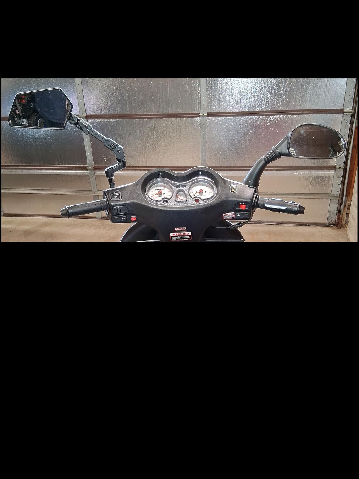 Motorcycle Mirrors for All Riders Heights, Extendable Foldable 360 Degree Adjustable Convex Mirrors, M8 M10 Universal Handlebar Mount Extenders Compatible with ATV Scooter Dirt Bike Snowmobile customer photo 1