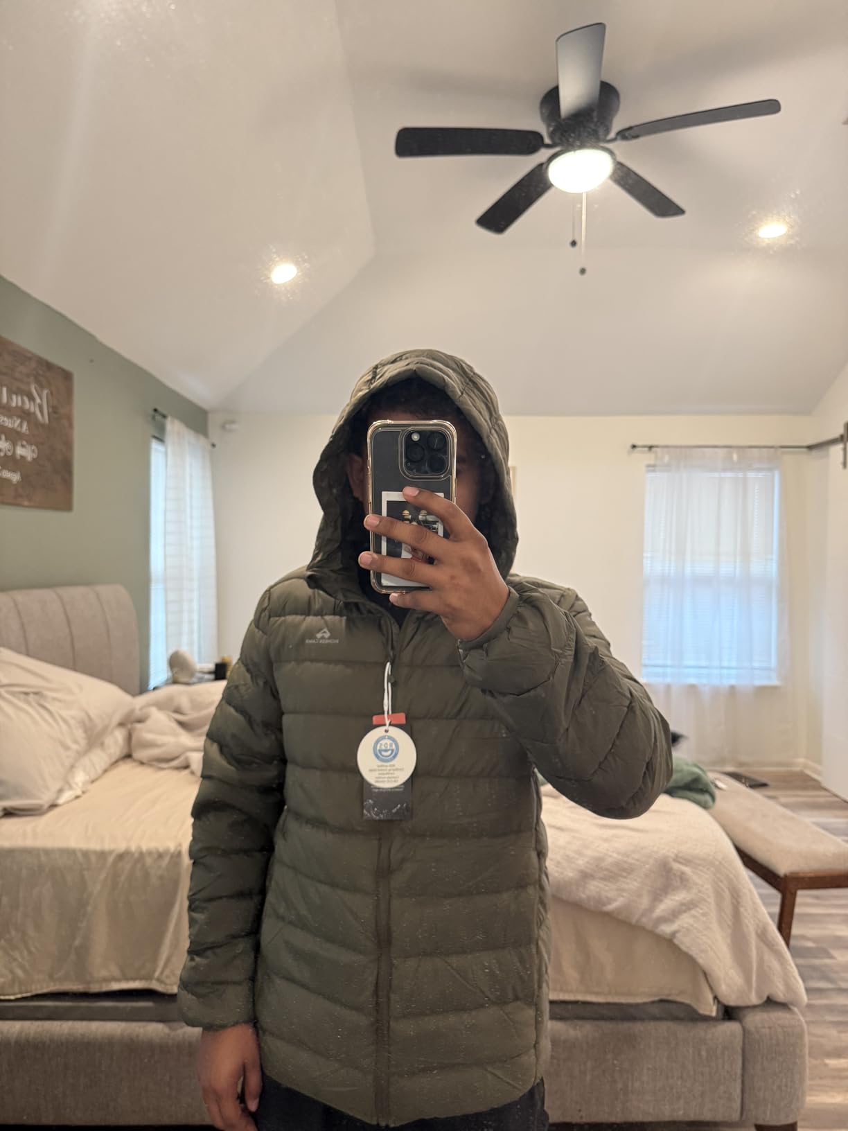 Pioneer Camp Men's Down Puffer Jacket with Hood Lightweight Packable Warm Insulated Thermal Puffy Winter Coat Ski Travel customer photo 2