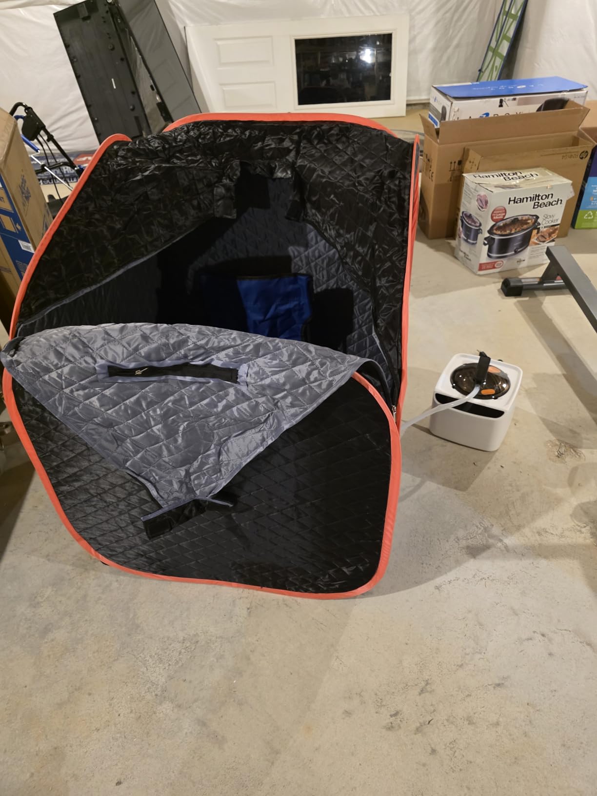 Portable Steam Sauna at Home, 9 Levels Heating, Sauna Tent with Steamer and Folding Chair, Sauna for Relaxation, Detoxification, Spa customer photo 1