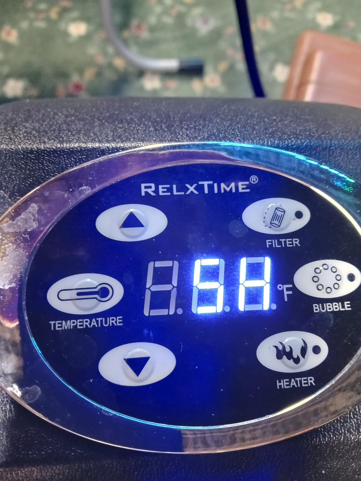Portable 2 Person Hot Tub Inflatable, Outdoor Blow Up Hottub with Led Light, Energy Efficient Cover, 100 Air Jets Built in Heater Pump, Oval Spa for Relaxation, Table Tray, 2 Filters, Oval customer photo 2