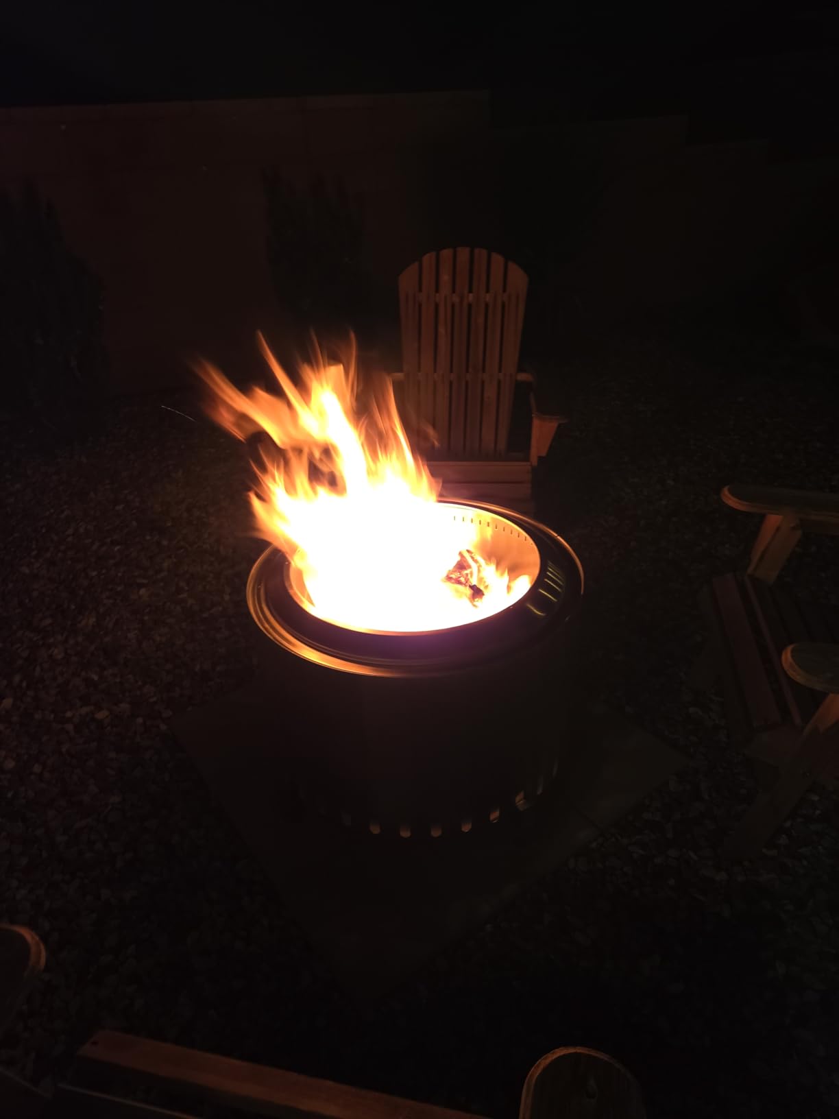 Florise 27 Inch Smokeless Fire Pit, Outdoor Portable Firepit with Waterproof Cover & Poker, Stainless Steel Wood Burning Fireplace for Outside, Patio, Camping, Bonfire, Silver customer photo 1