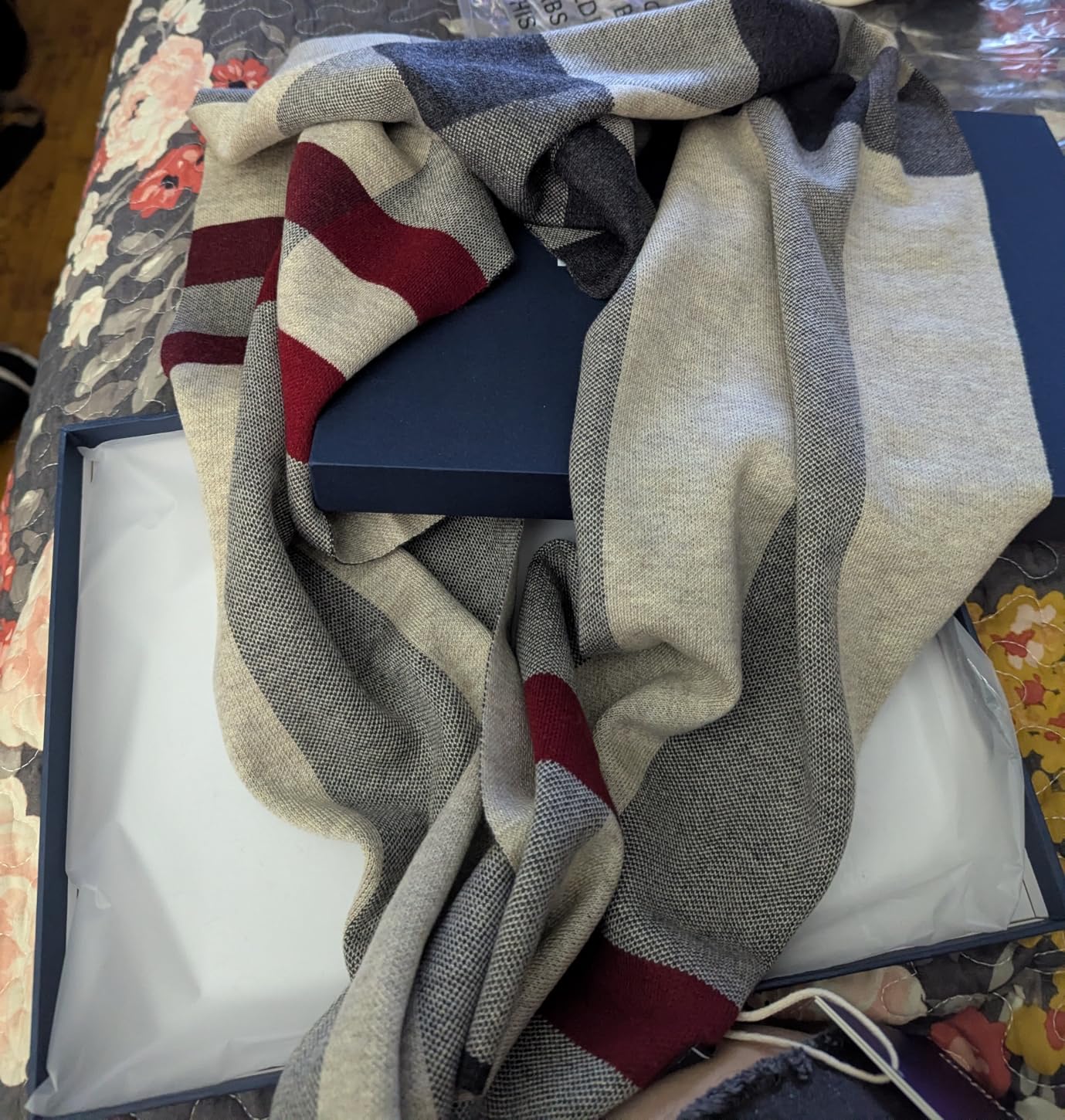 Merino Wool Scarf for Men, Winter Thick Warm Soft Scarves with Gift Box customer photo 1